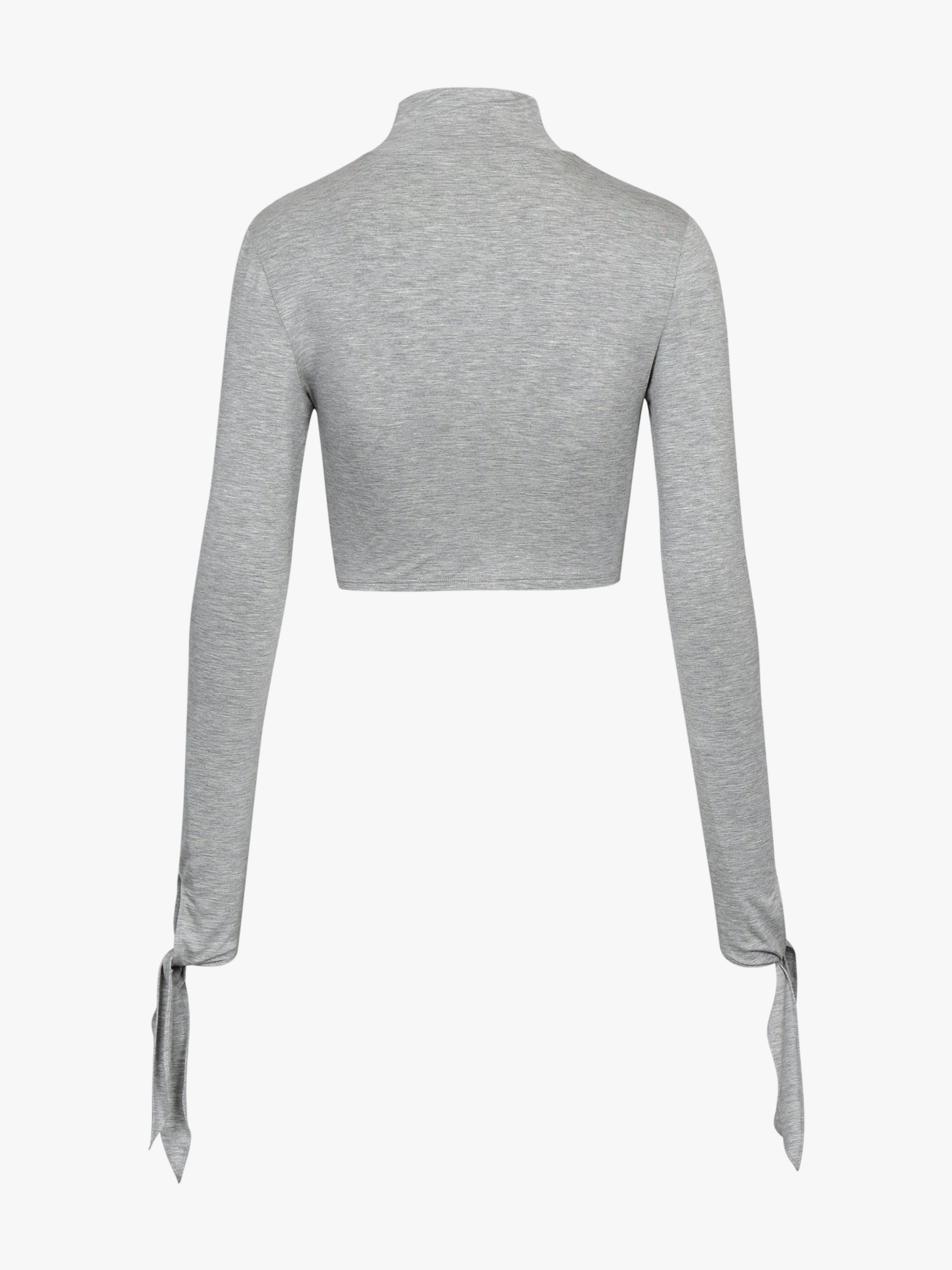 GREY DRAPED JERSEY CROP TOP made by YIBRI