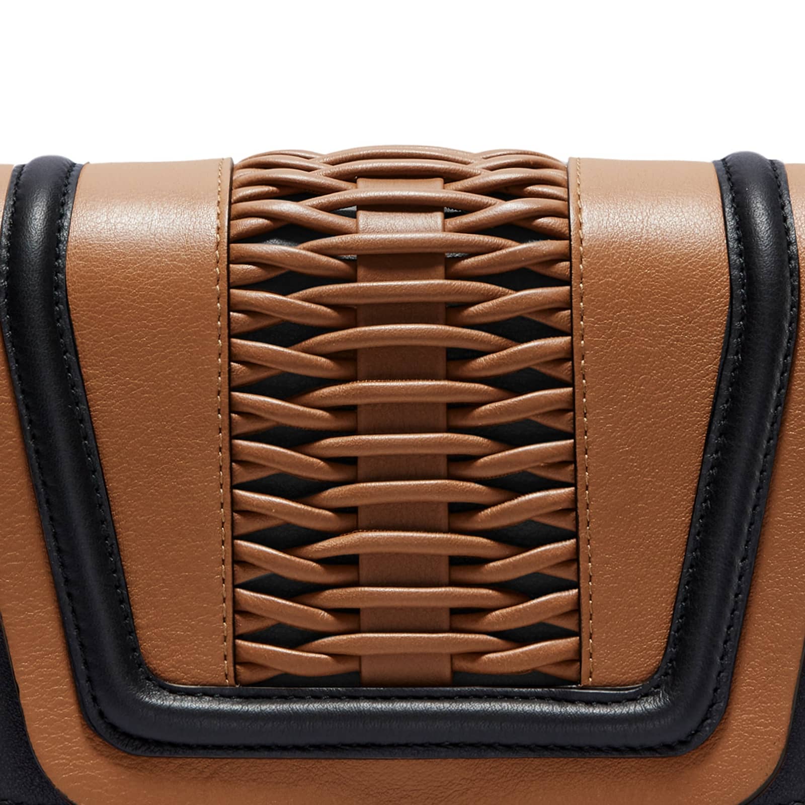 Mini Eugenia braided camel/black crossbody made by Yliana Yepez