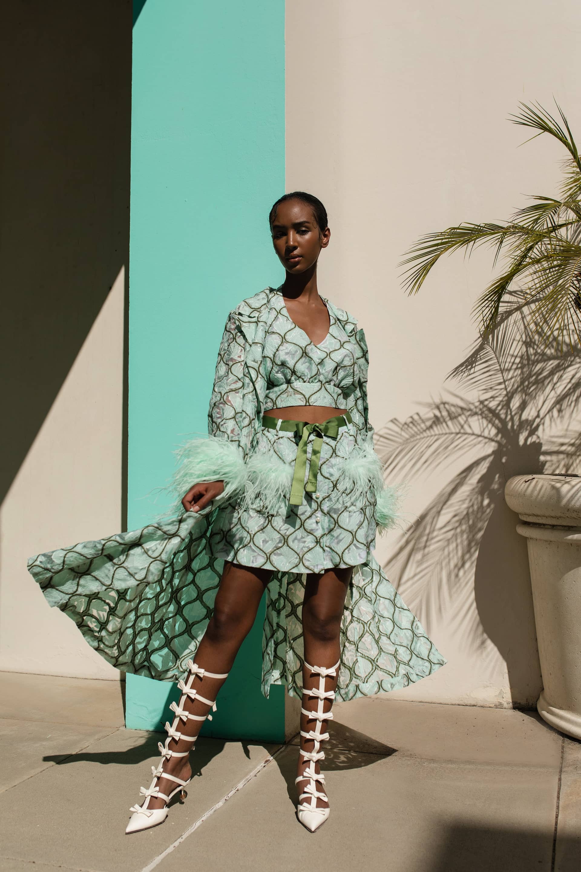 Mint Cross-Front Top made by ANDREEVA