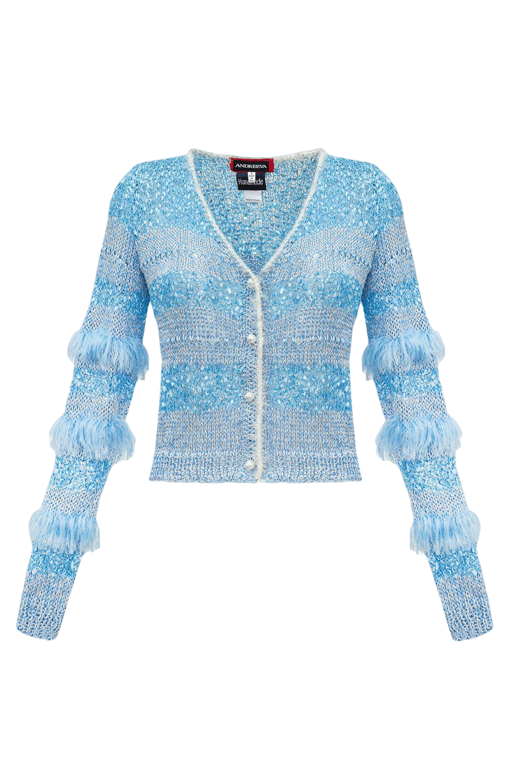 Blue Handmade Knit Sweater made by ANDREEVA