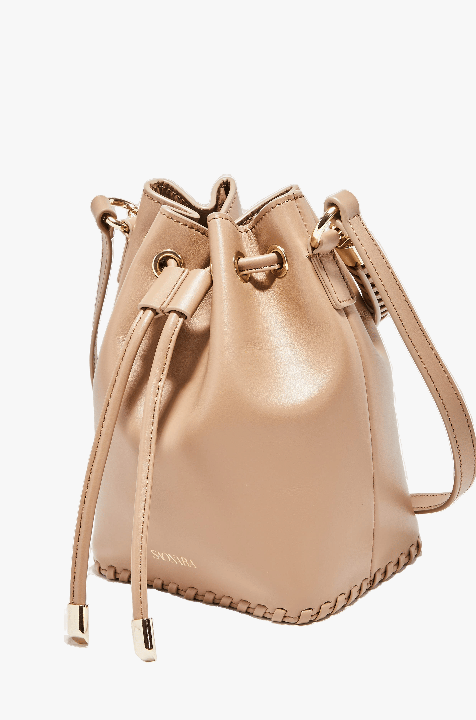 SAONARA MINI BUCKET MOKA LEATHER made by Saonara