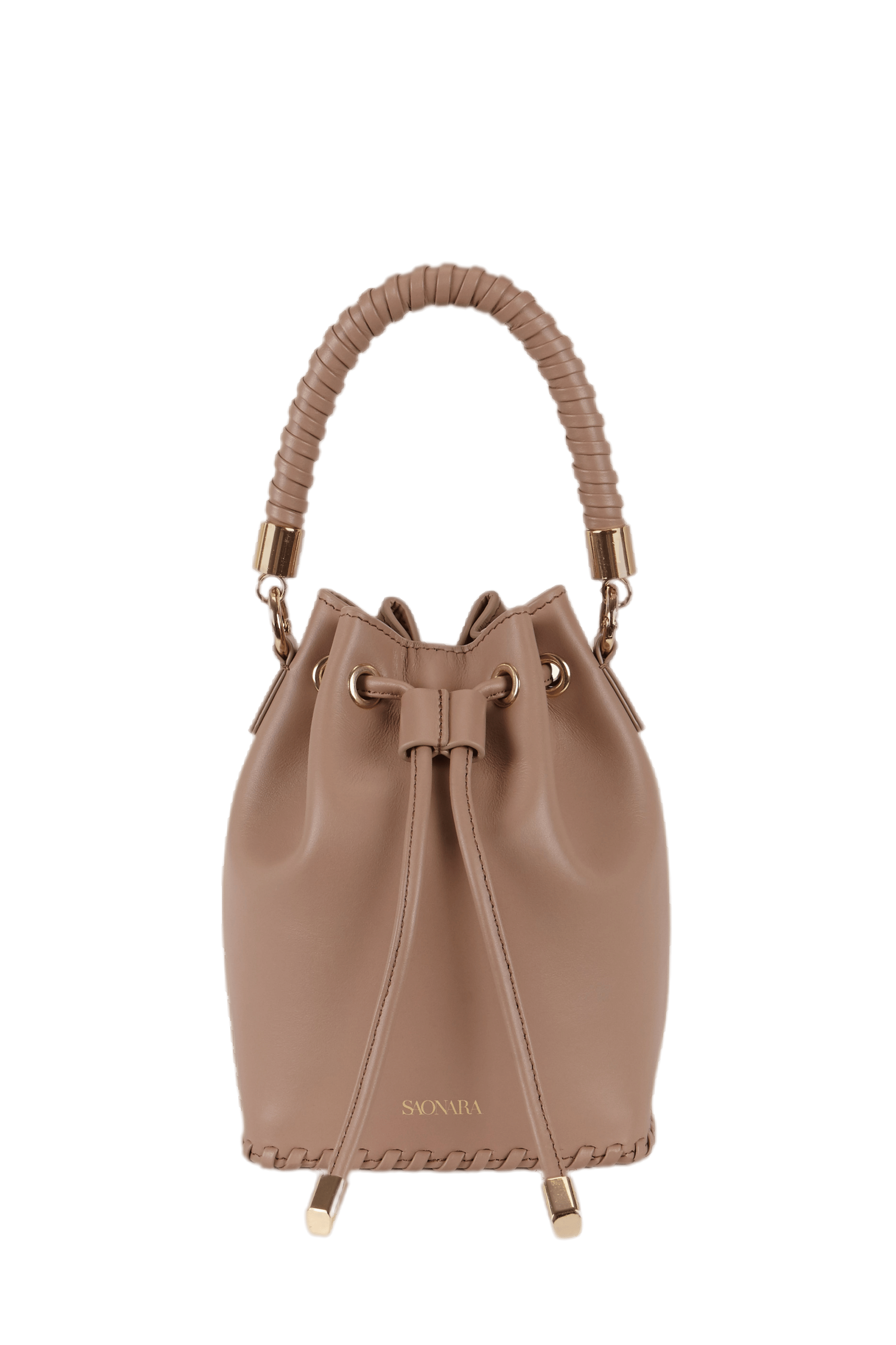 SAONARA MINI BUCKET MOKA LEATHER made by Saonara