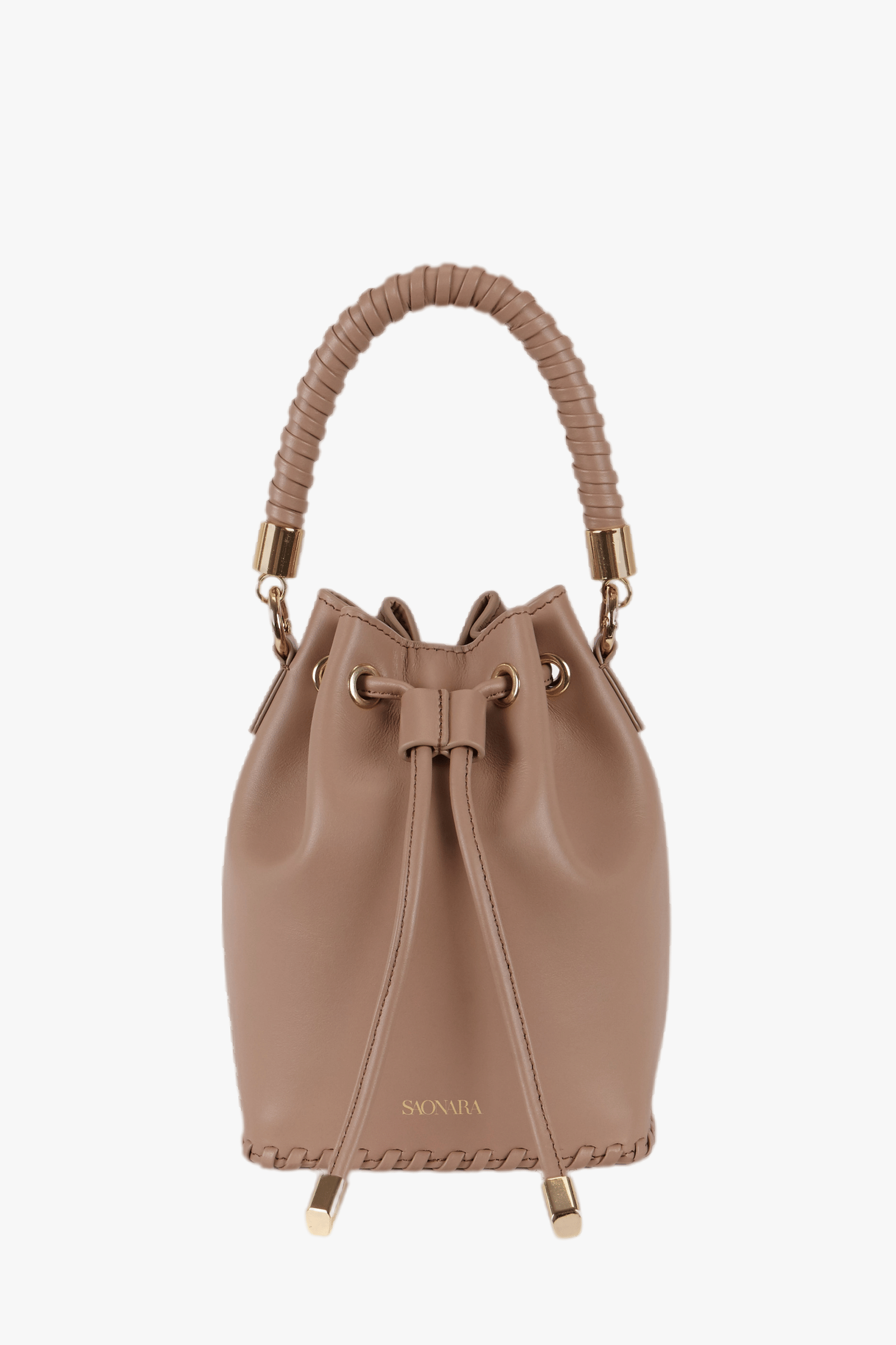 SAONARA MINI BUCKET MOKA LEATHER made by Saonara