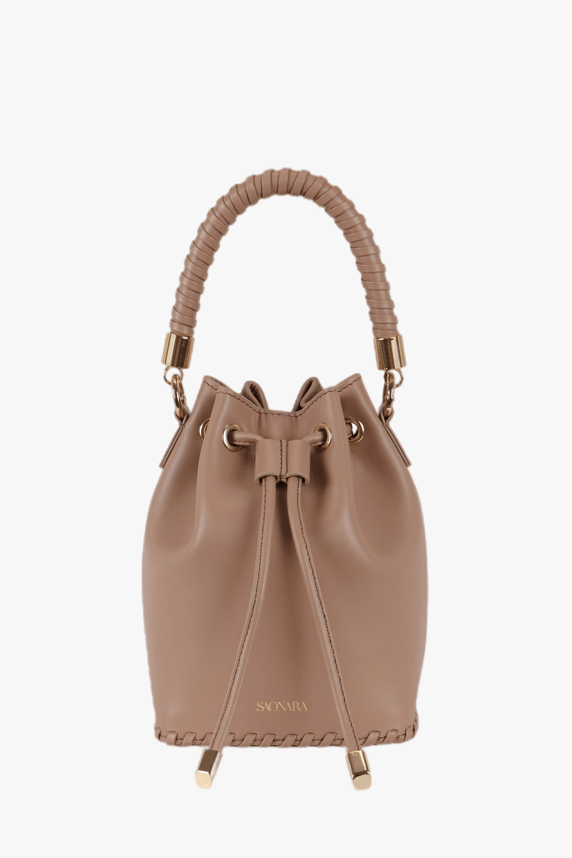 SAONARA MINI BUCKET MOKA LEATHER made by Saonara