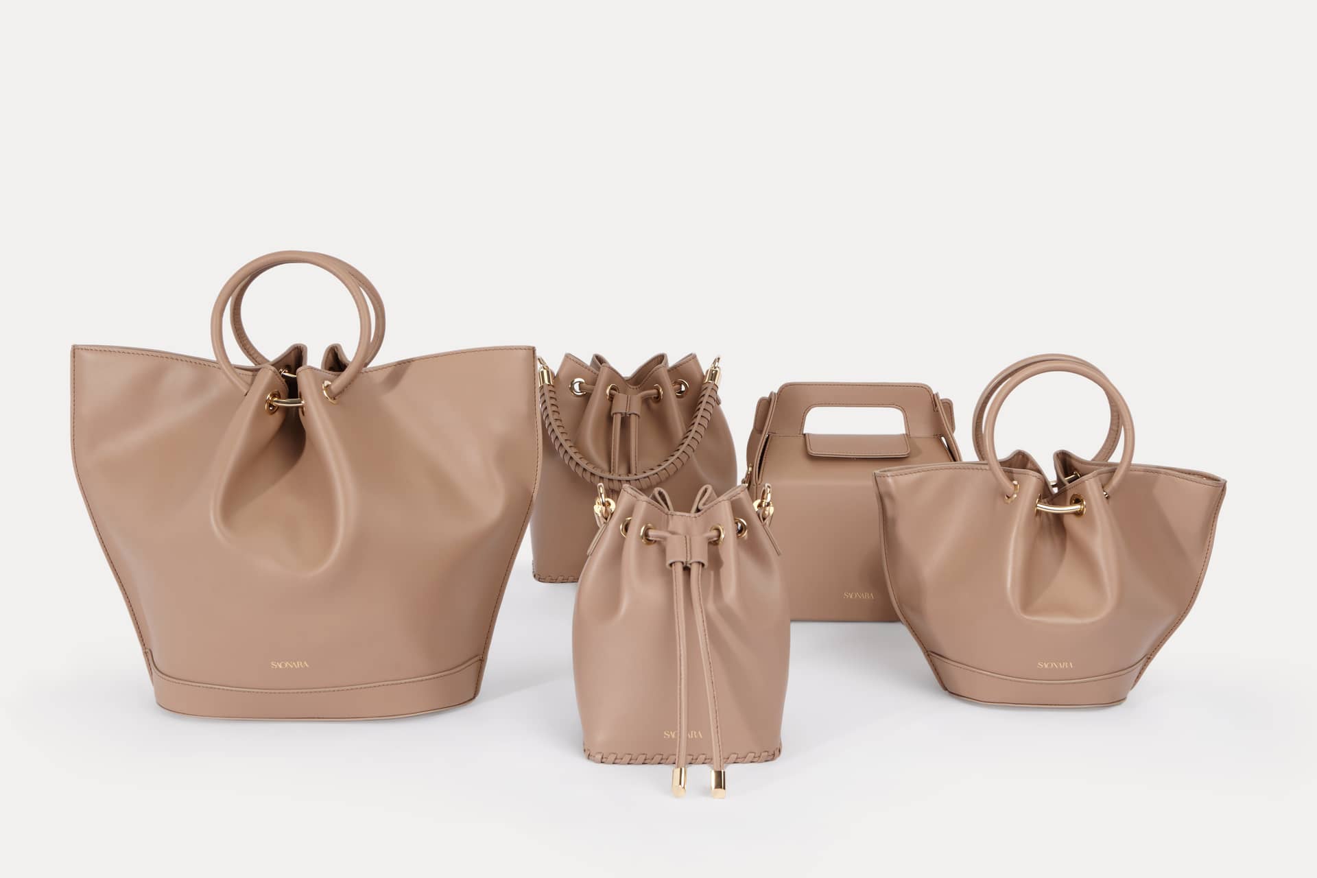 SAONARA MINI BUCKET MOKA LEATHER made by Saonara