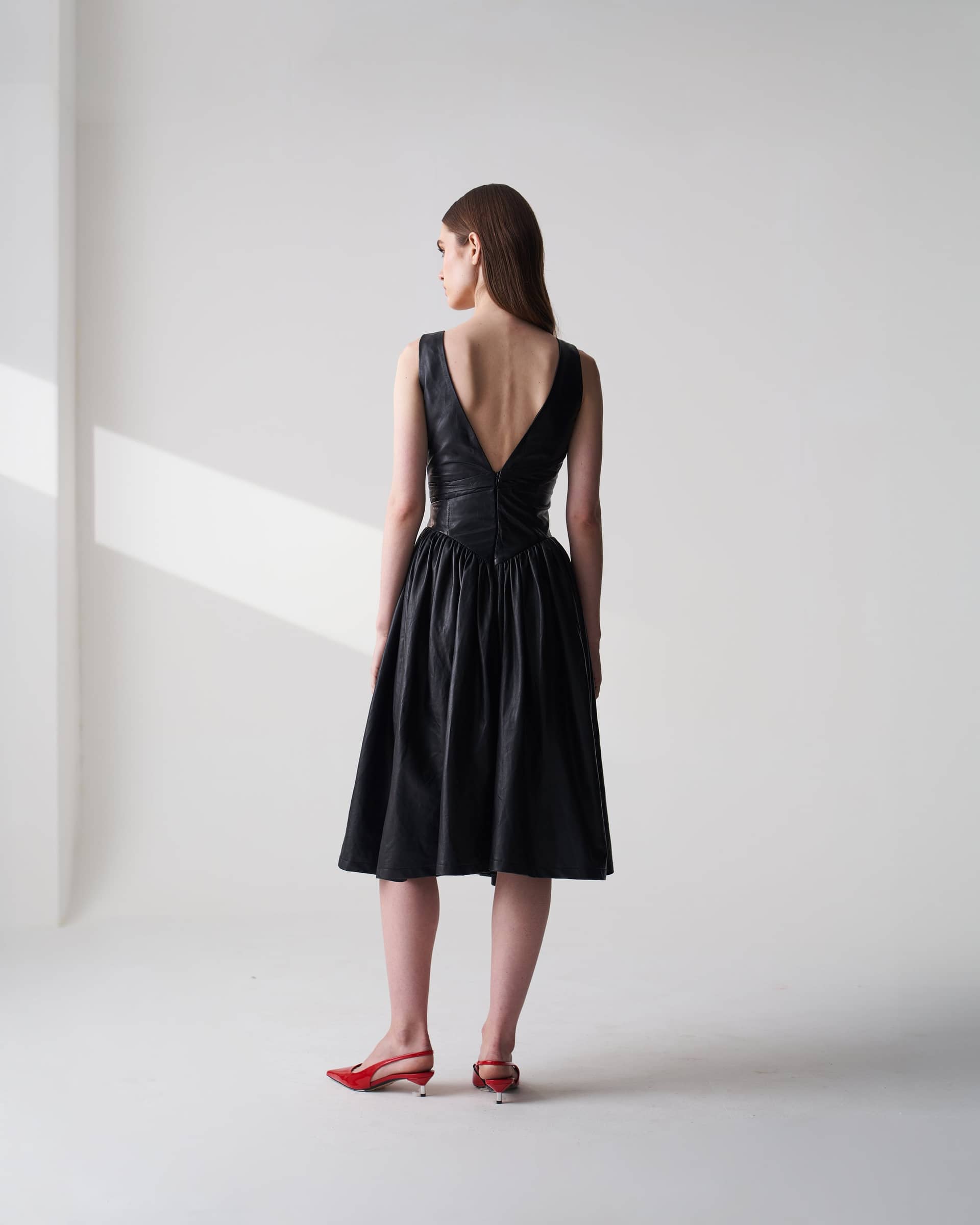 Black Leather Dress made by Szabo Sihag