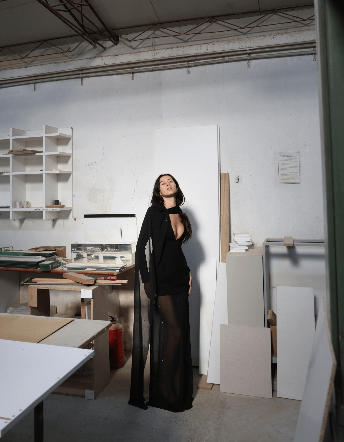 MOLYSA Party Long Sheer Dress In Black made by MAET