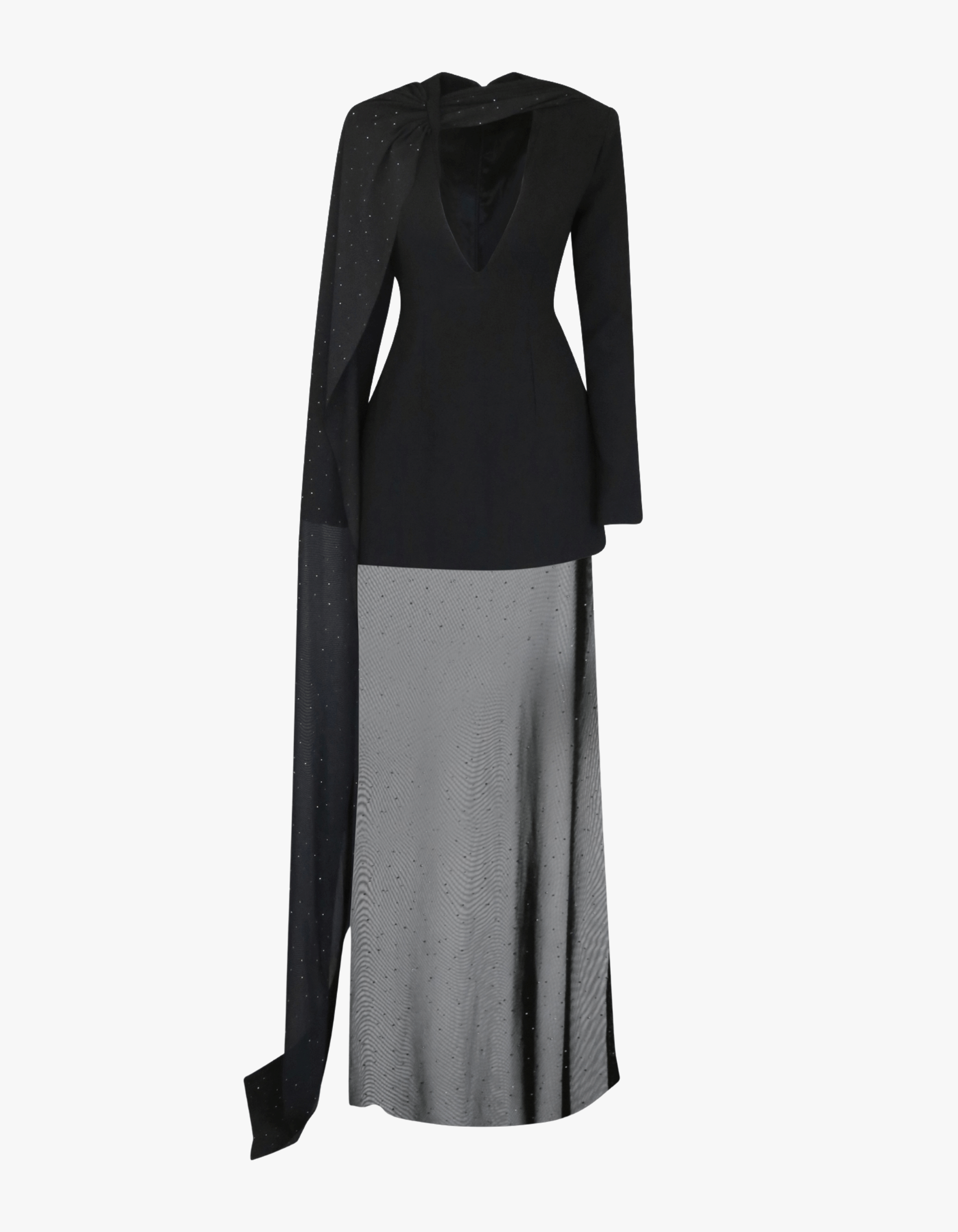 MOLYSA Party Long Sheer Dress In Black made by MAET