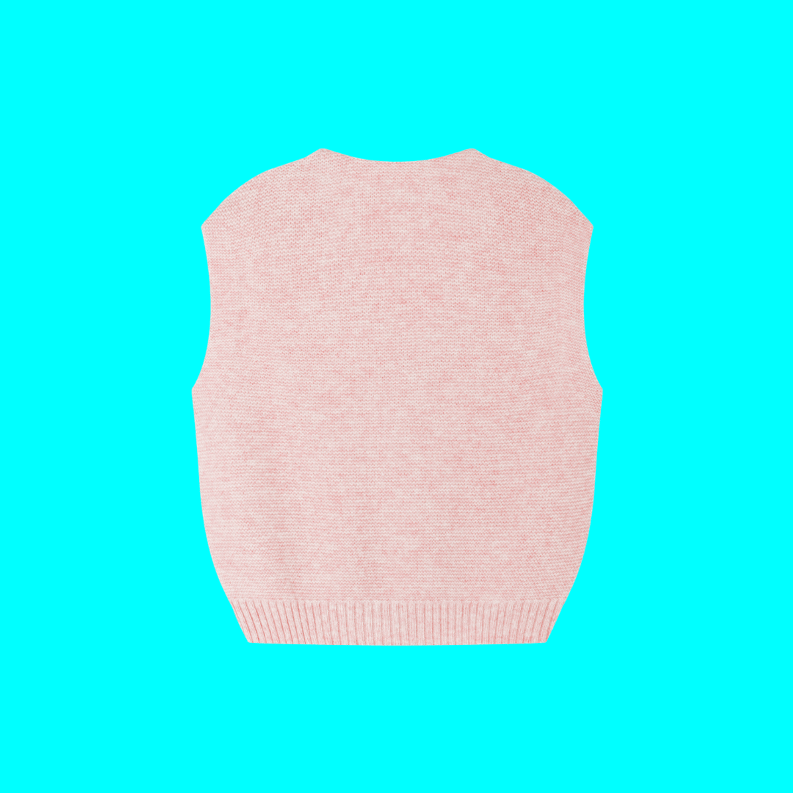 Merino V-Neck Knit Vest | Blossom Pink made by CozyU