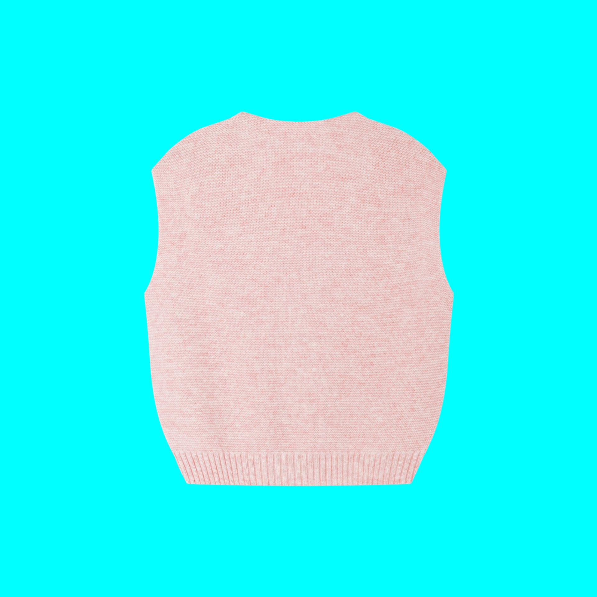 Merino V-Neck Knit Vest | Blossom Pink made by CozyU