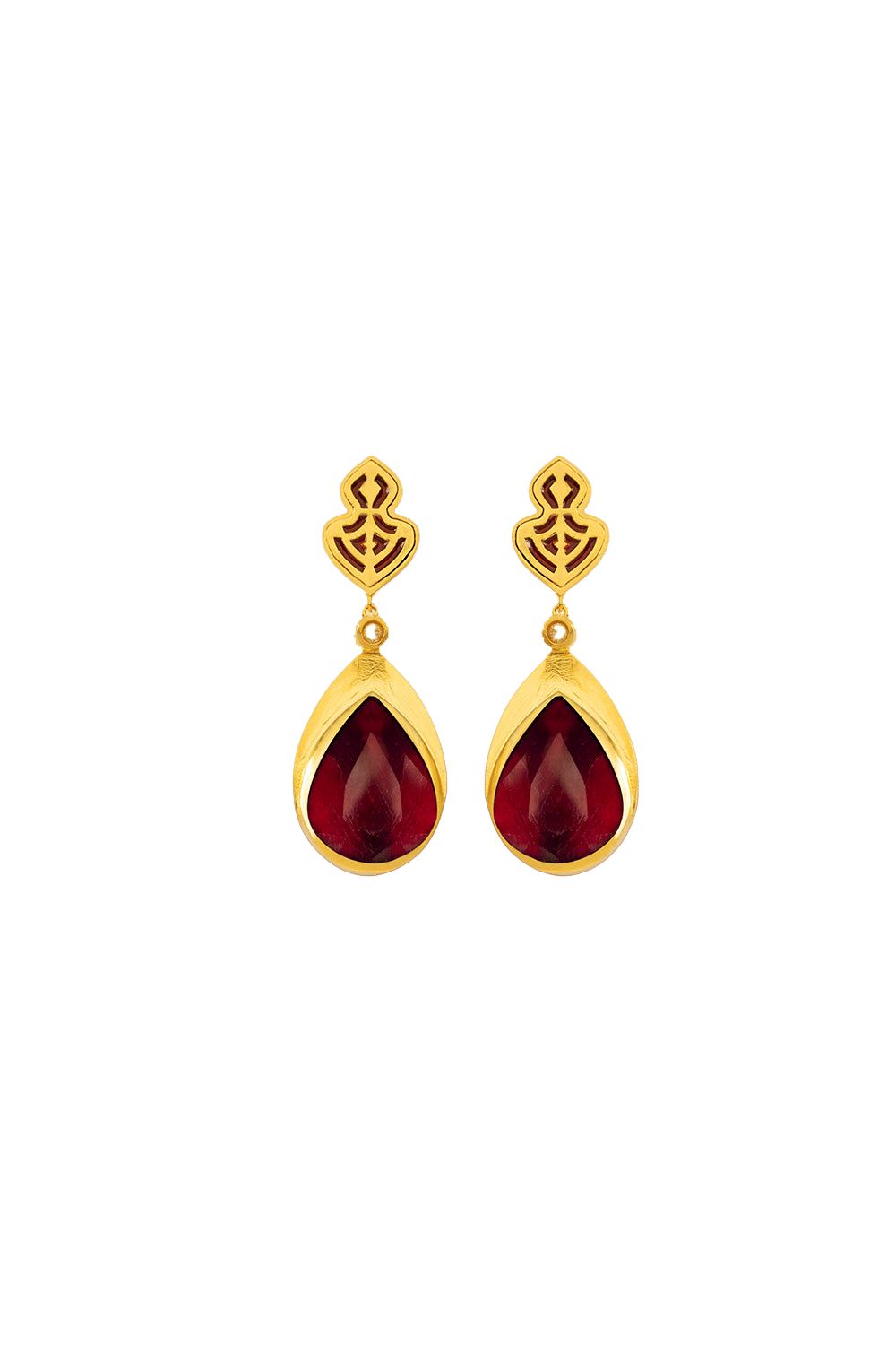 Ruby Gold Earring made by Lora Istanbul