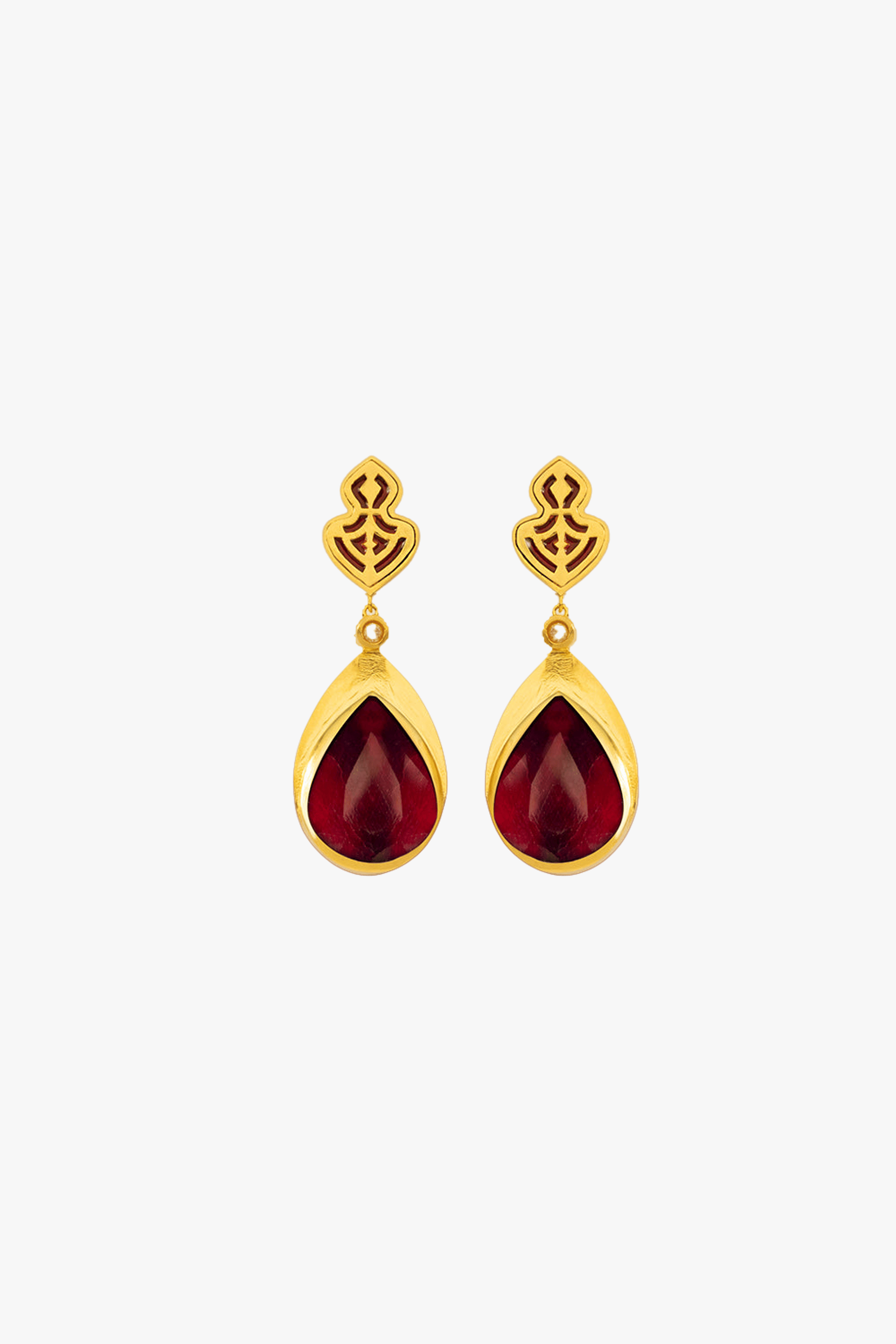Ruby Gold Earring made by Lora Istanbul