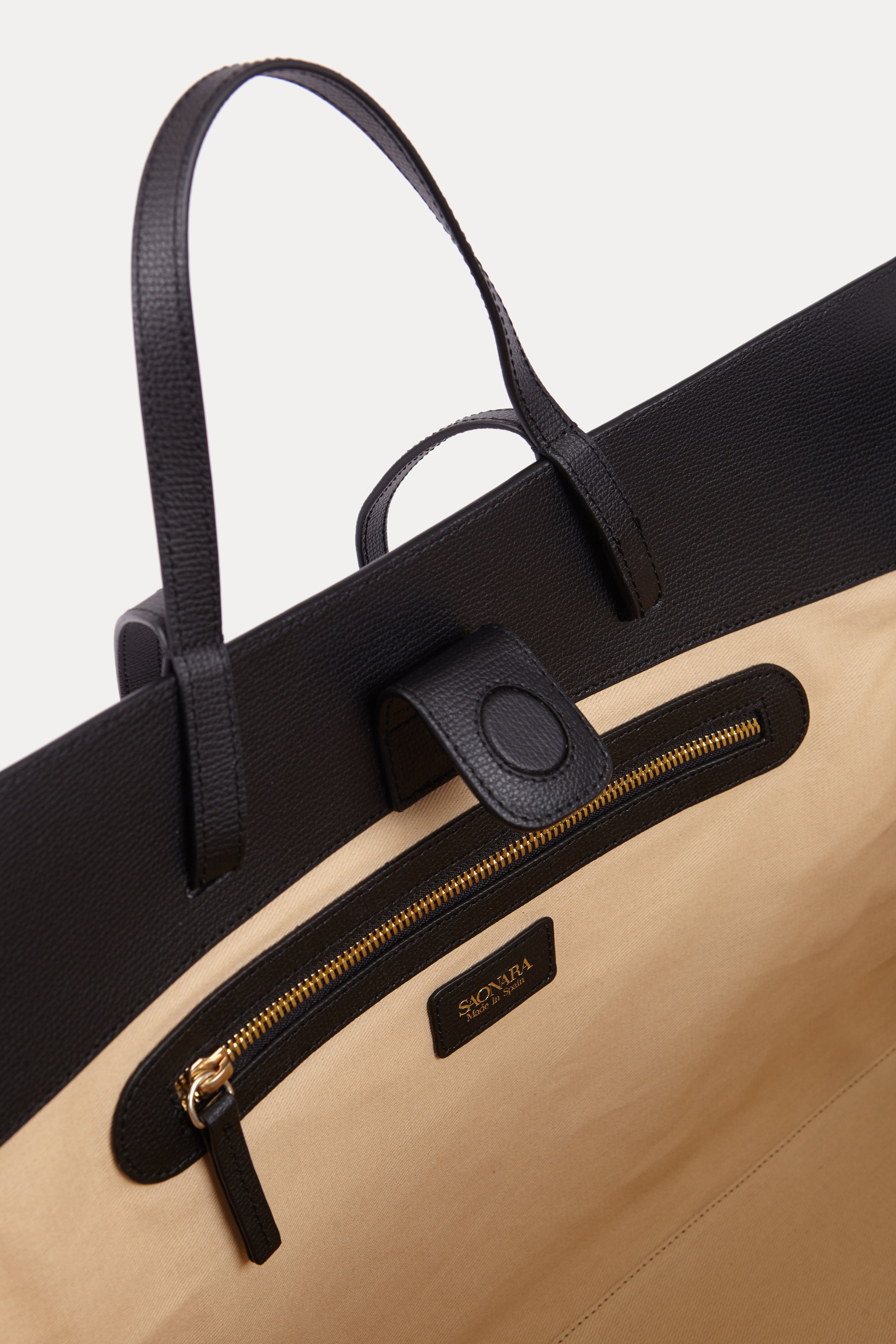 SAONARA SHOPPING TOTAL BLACK PIEL made by Saonara