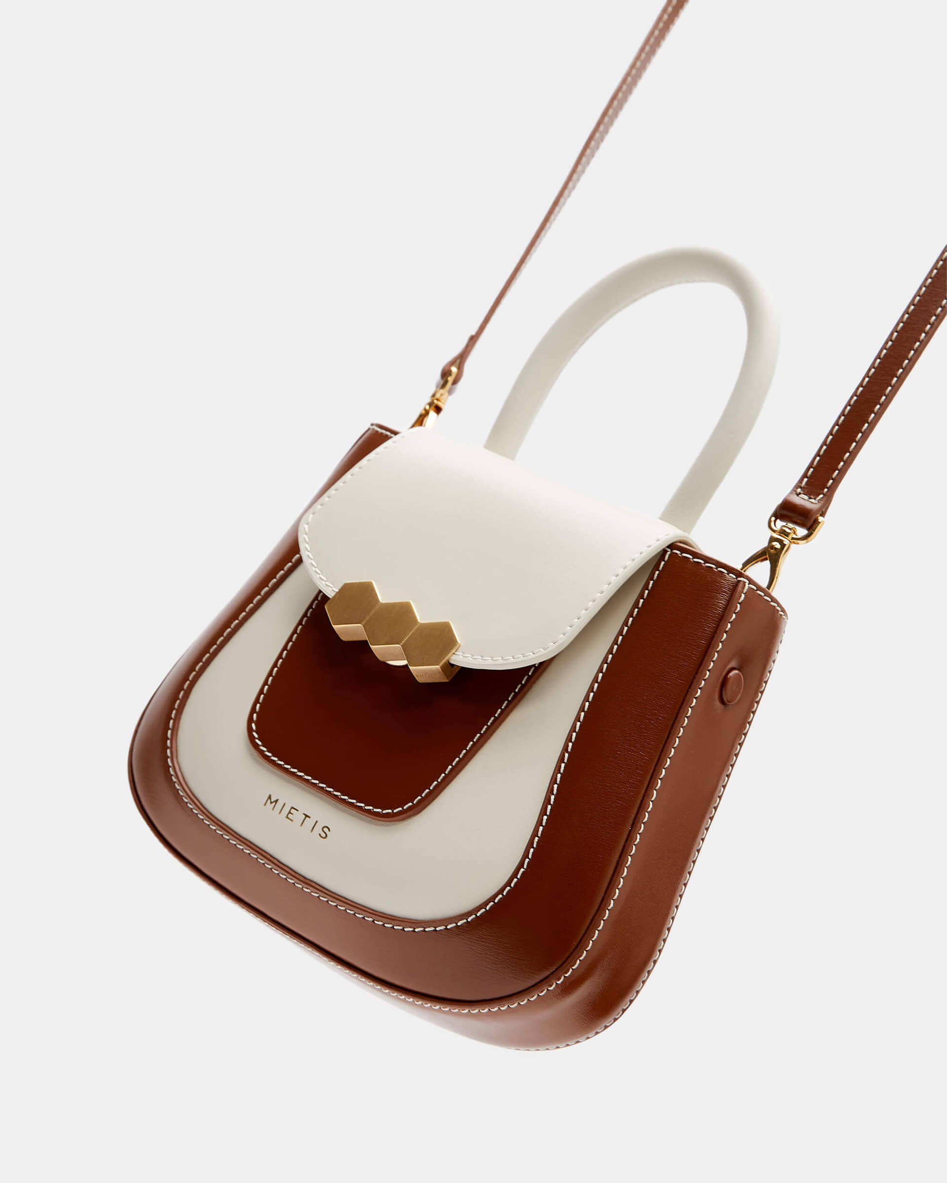 Mini Jill White / Tan in White made by Mietis