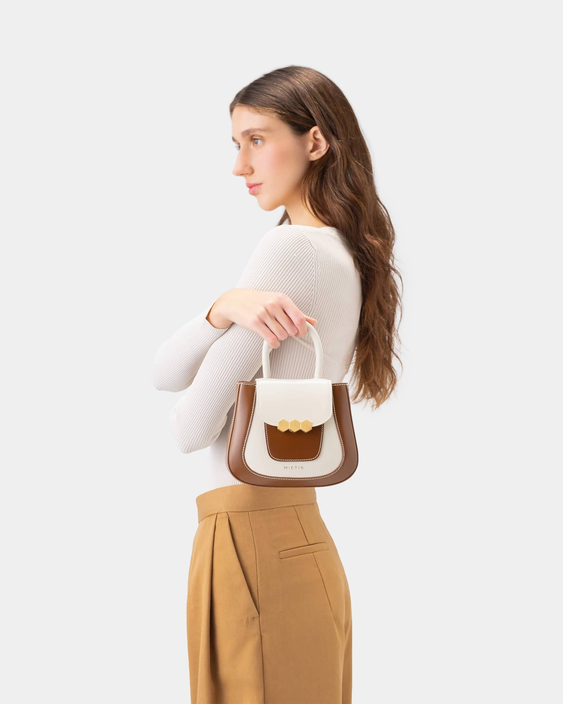 Mini Jill White / Tan in White made by Mietis