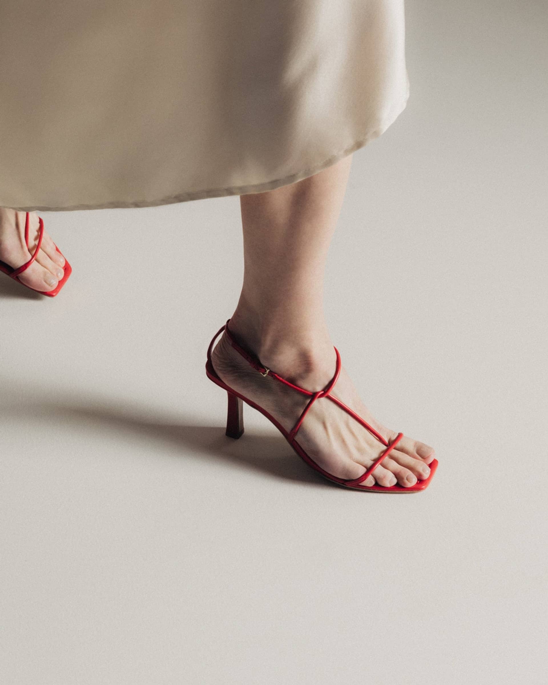 The Strappy Sandal - Red made by ESSEN