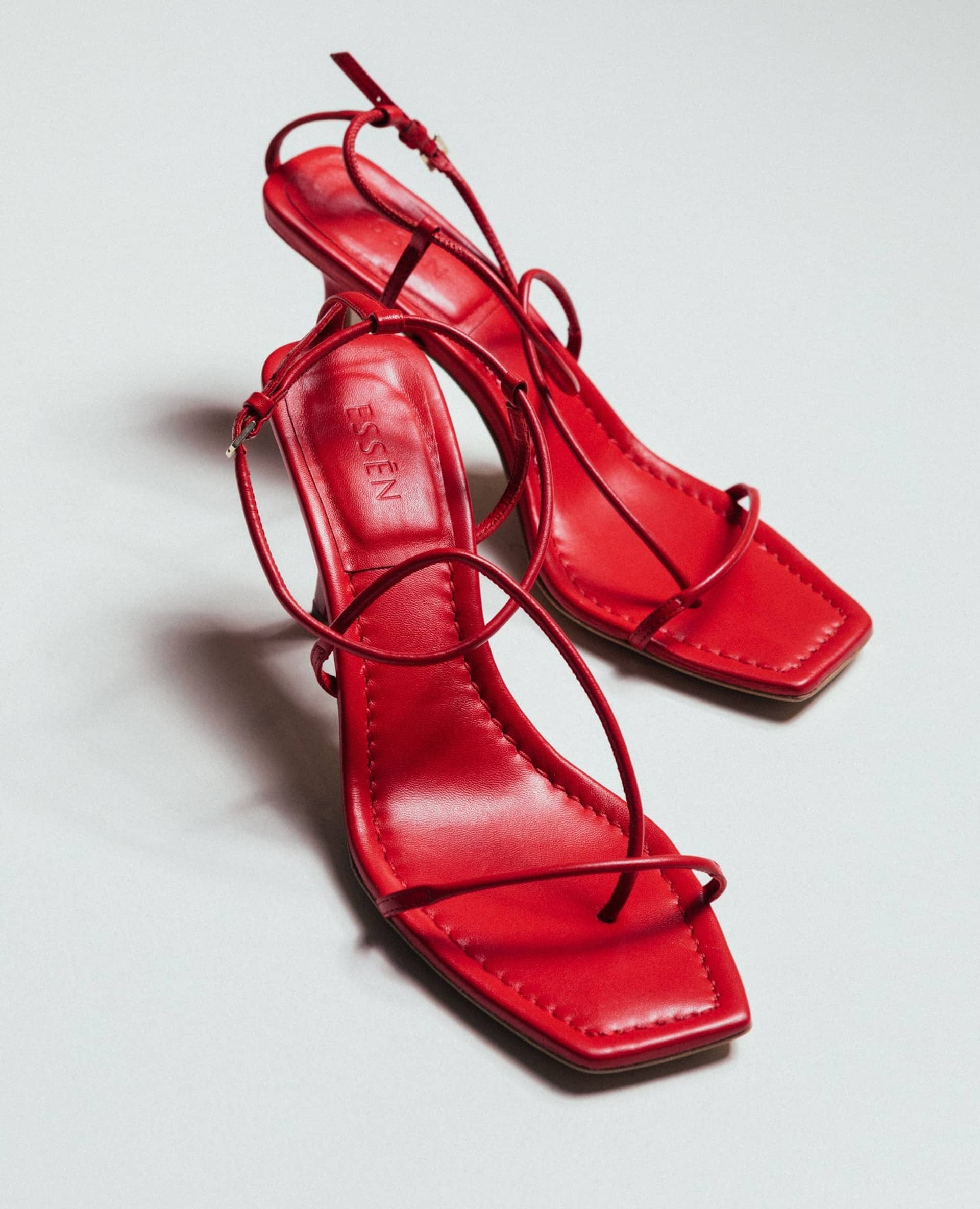 The Strappy Sandal - Red made by ESSEN