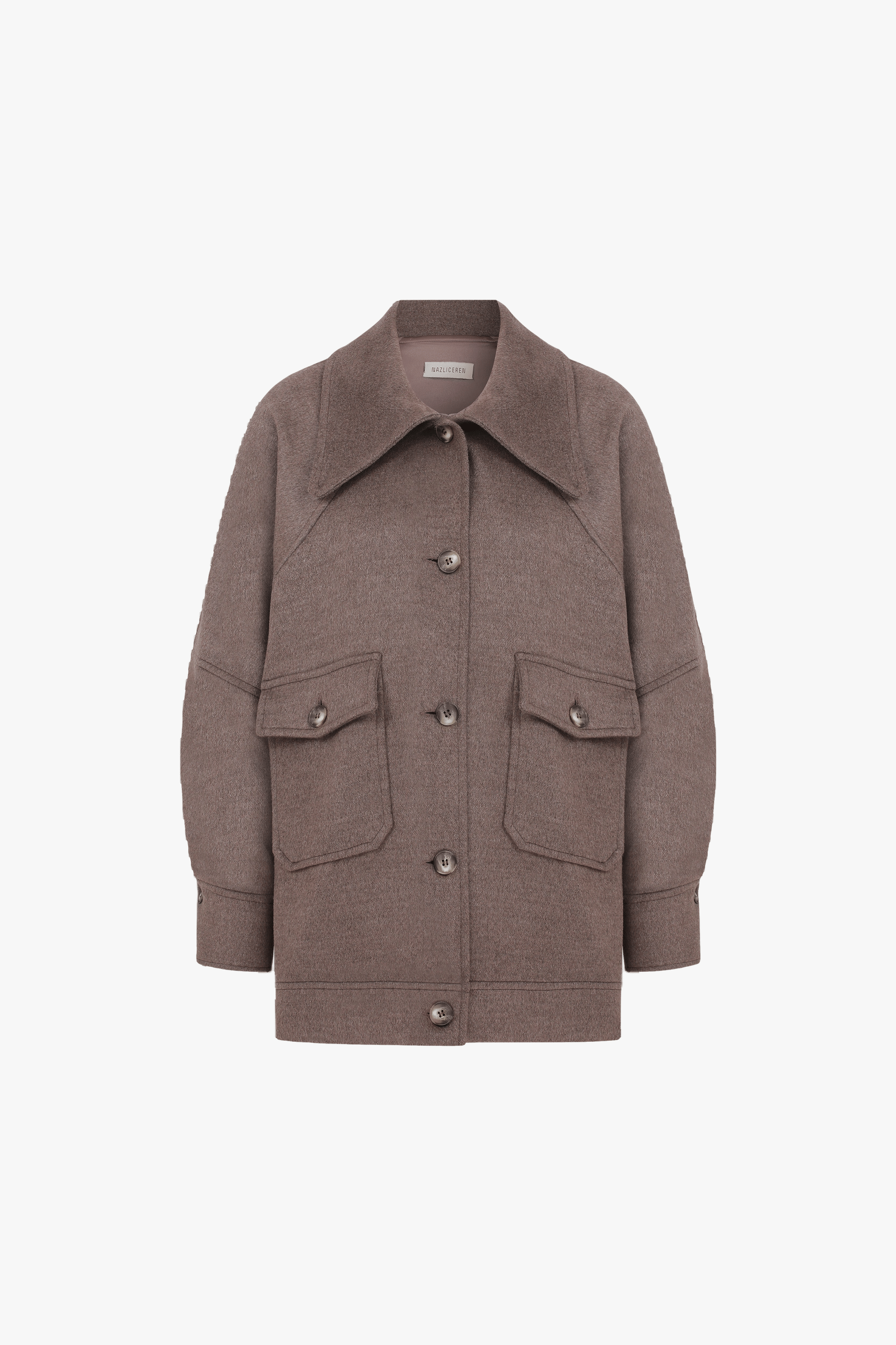 Terry Cashmere Coat in Dark Brown in Brown made by Nazli Ceren