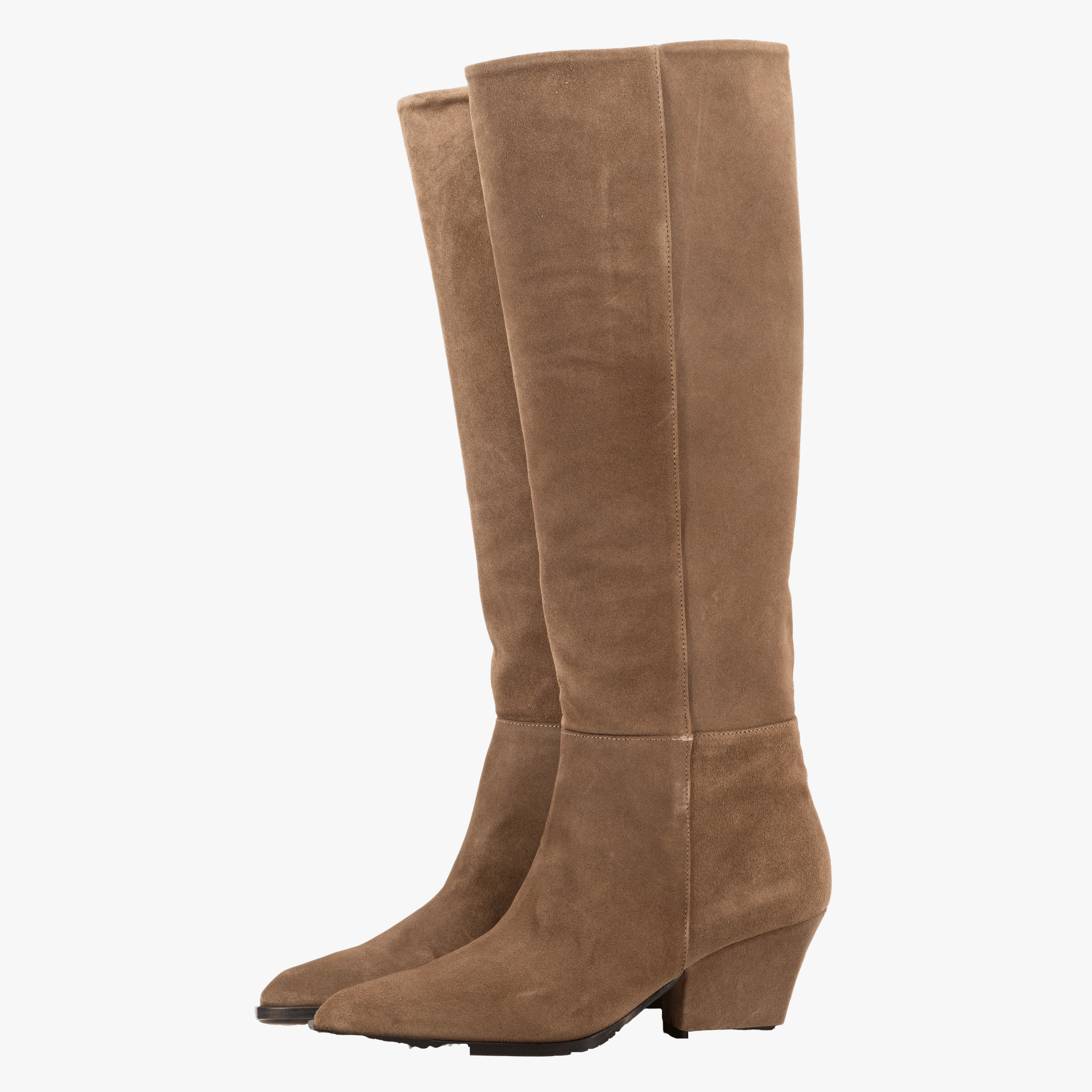 DAKOTA BROWN SUEDE KNEE-HIGH BOOTS made by Toral