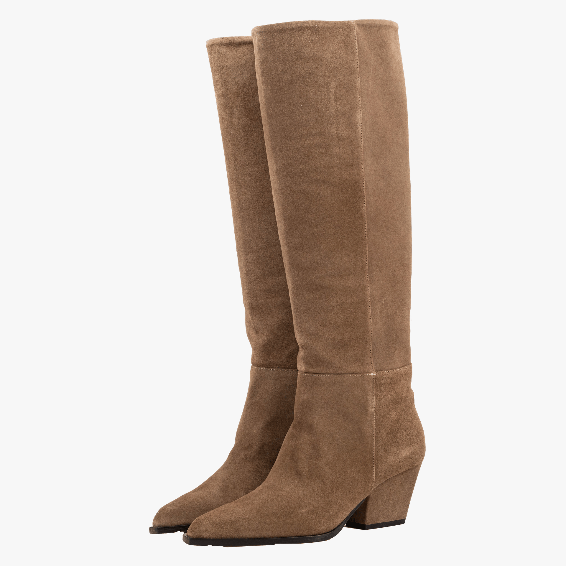 DAKOTA BROWN SUEDE KNEE-HIGH BOOTS made by Toral