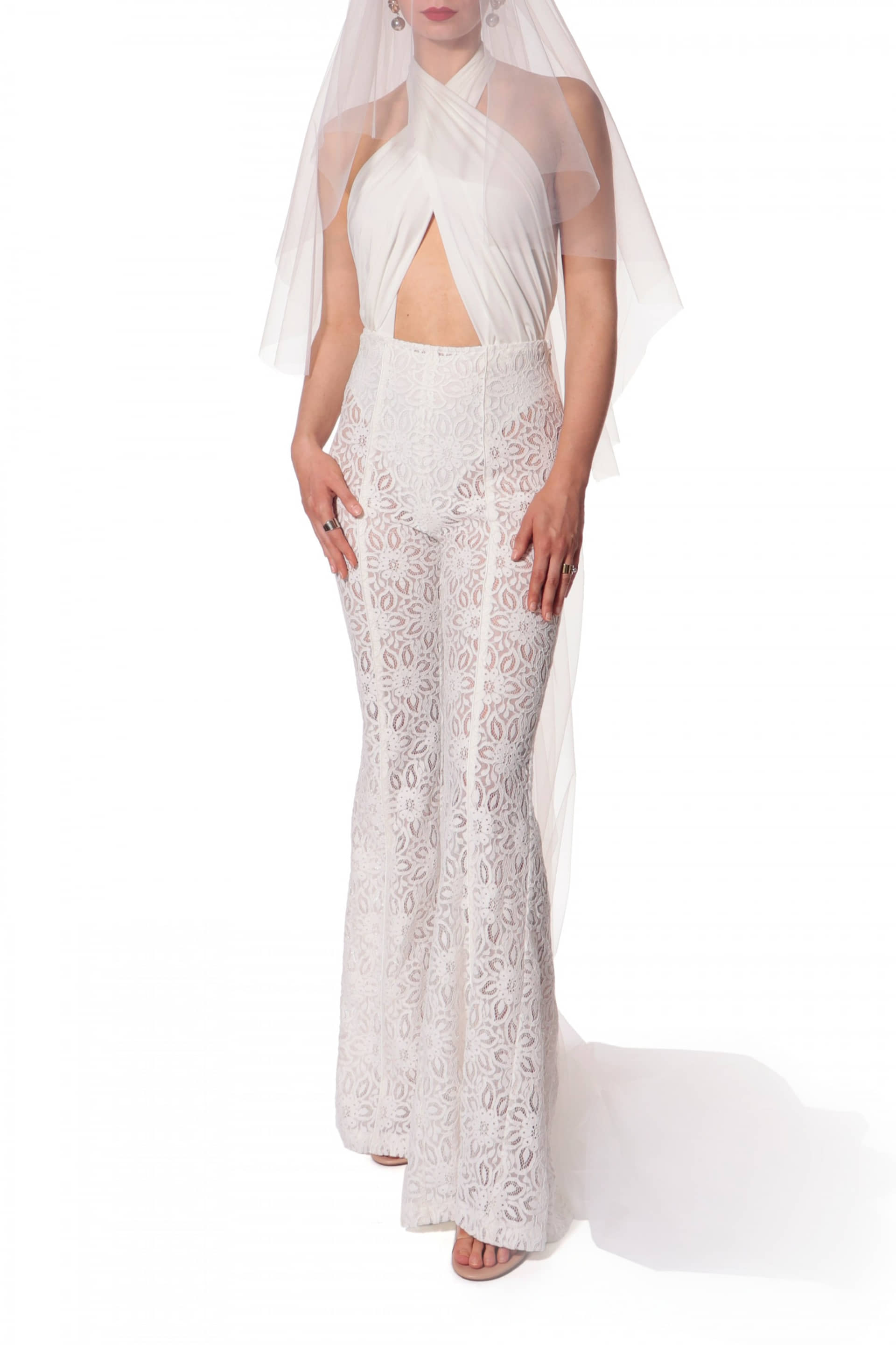 Lace Pants Adley Off White made by HALEWSKI