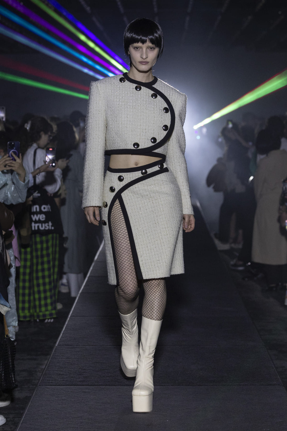 TWEED ASYMMETRIC JACKET made by KEBURIA