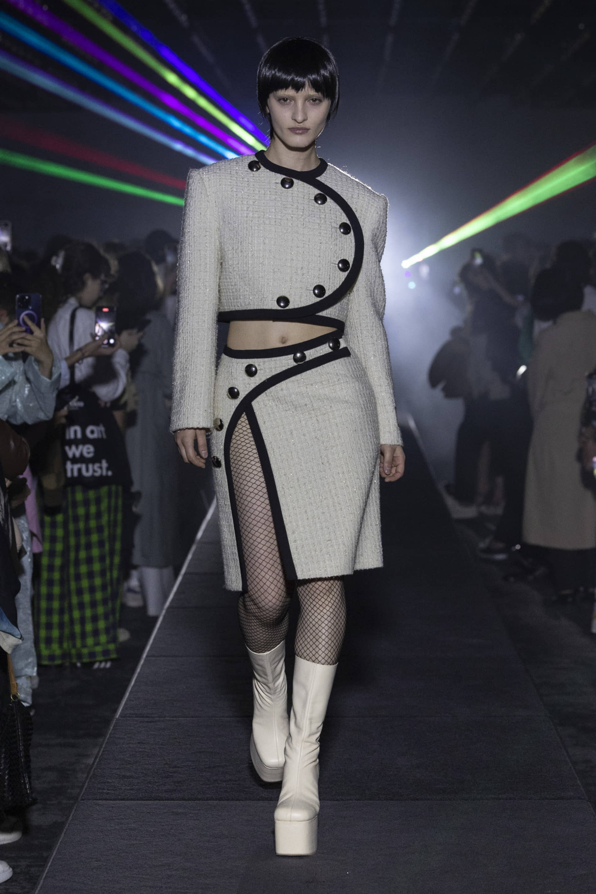 TWEED ASYMMETRIC JACKET made by KEBURIA