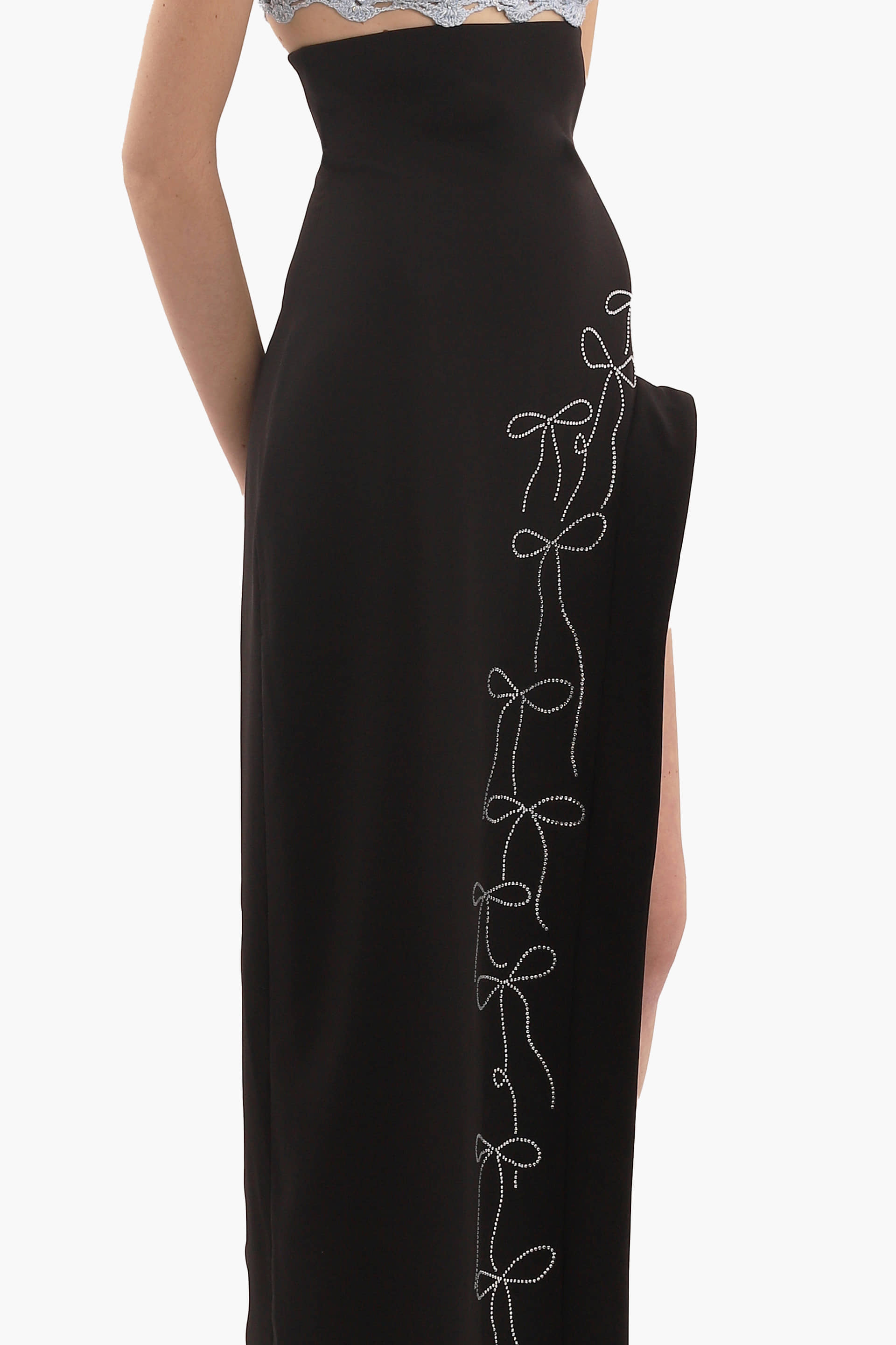 Black crystal bow skirt made by Compte Spain