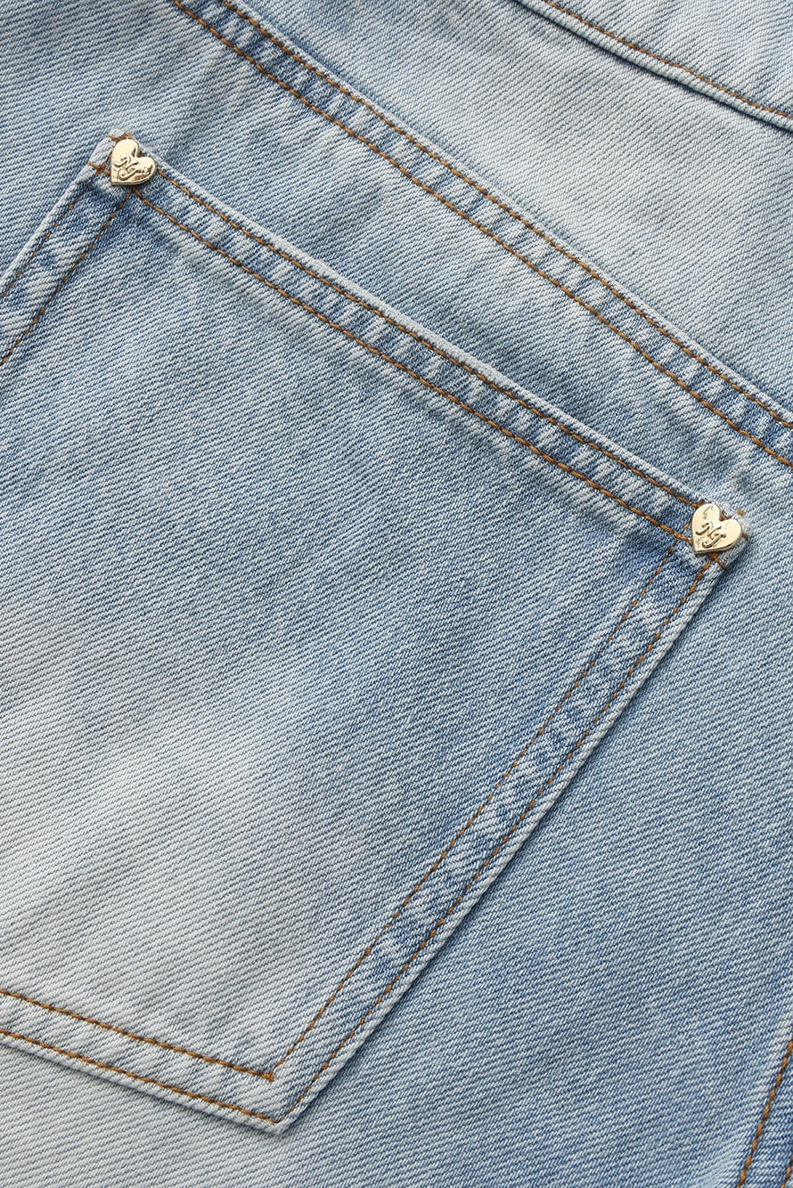 Ava Low-Rise Light Blue Straight Leg Jeans made by Nana Jacqueline