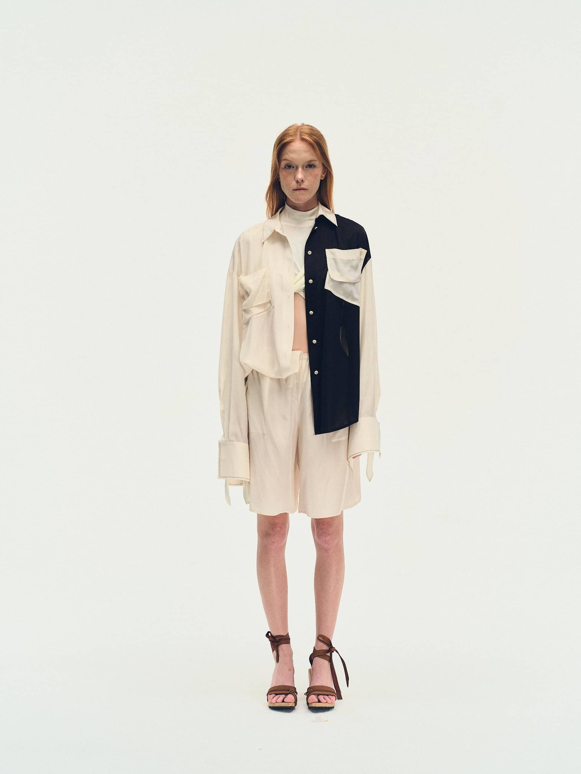 TWO-TONE OVERSIZED UTILITY SHIRT made by YIBRI