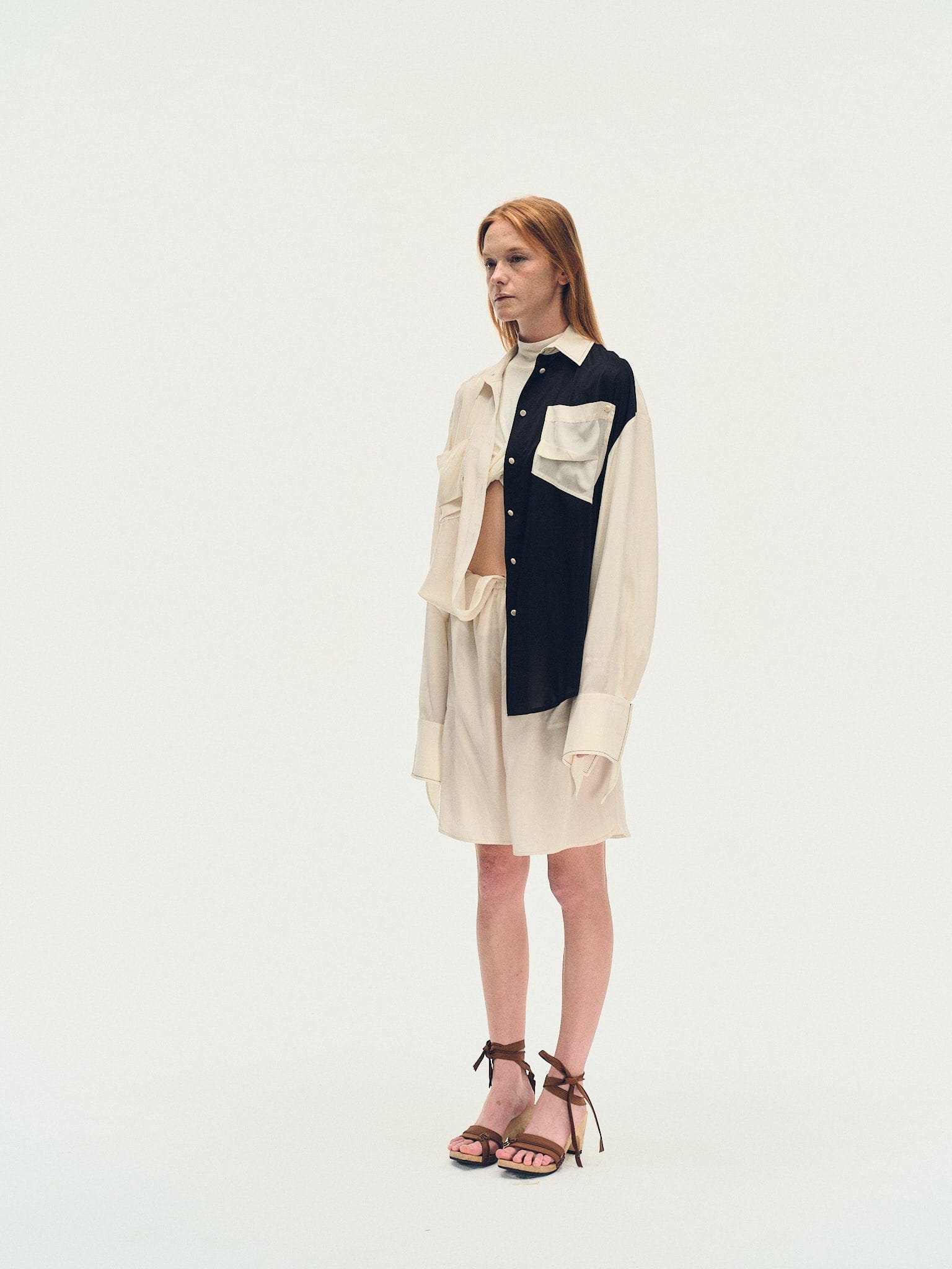 TWO-TONE OVERSIZED UTILITY SHIRT made by YIBRI