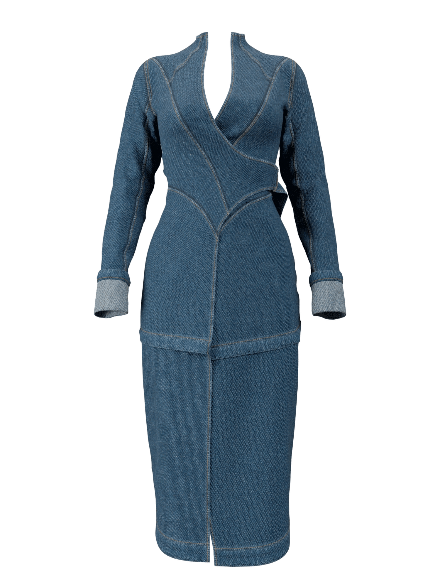 CURVA JACKET - DENIM made by Andrea Iyamah