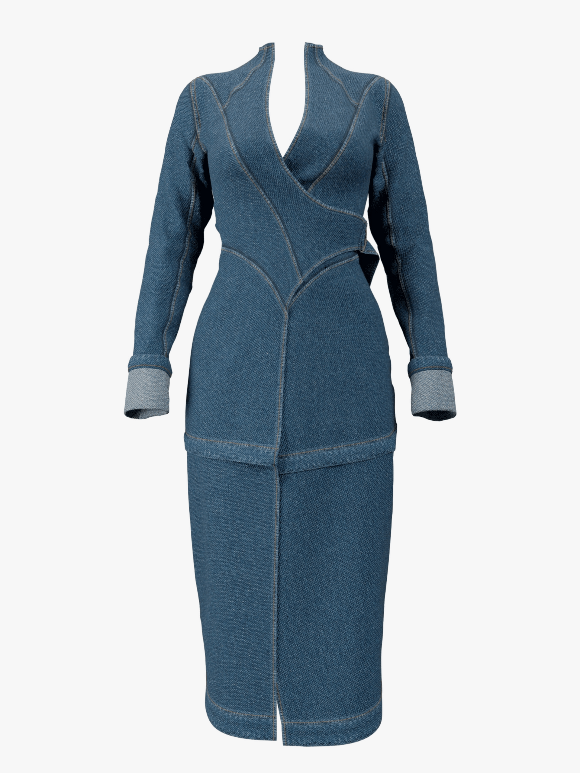 CURVA JACKET - DENIM made by Andrea Iyamah