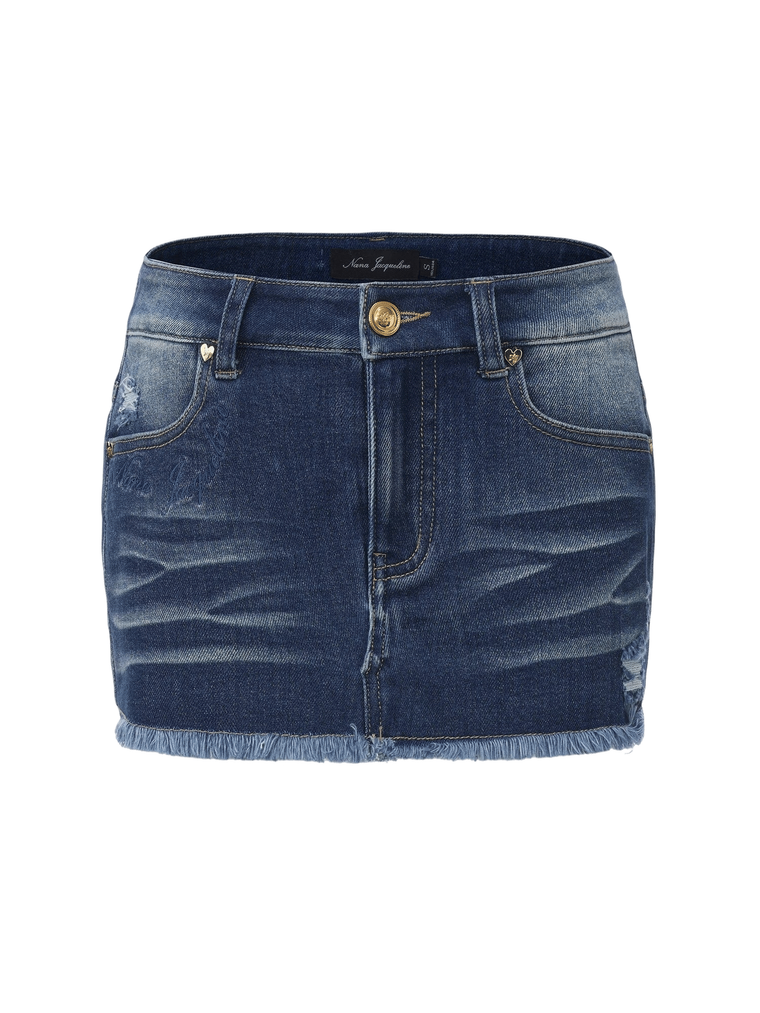 Lexi Low-Rise Dark Blue Denim Mini Skirt made by Nana Jacqueline