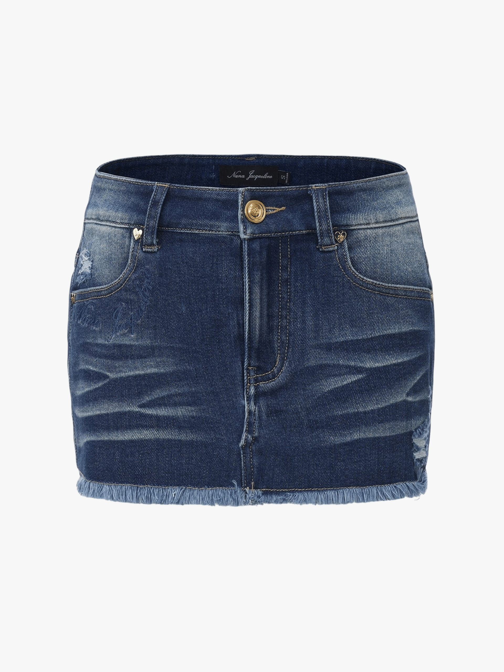 Lexi Low-Rise Dark Blue Denim Mini Skirt made by Nana Jacqueline
