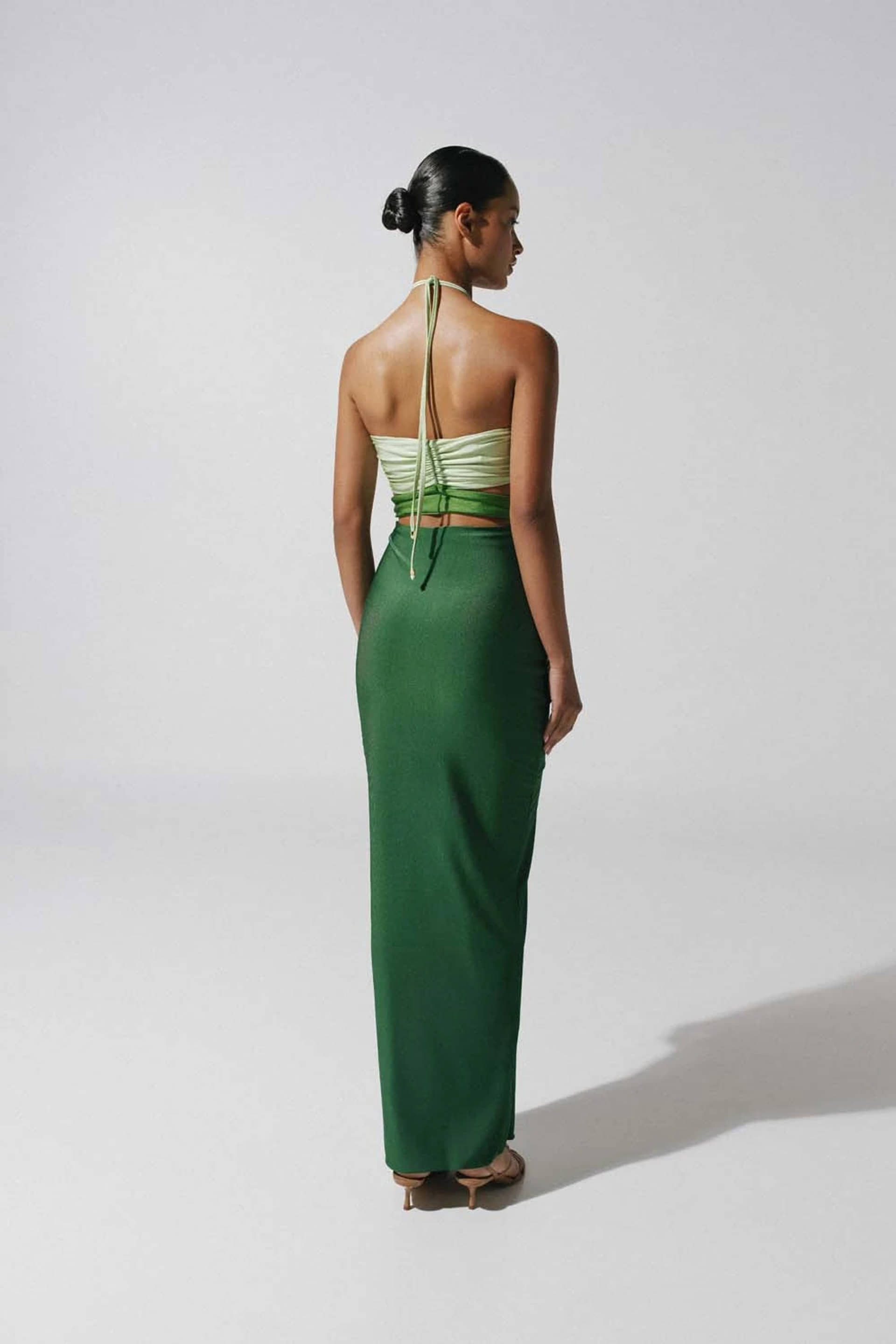 BAOBAB | Dawn Maxi Dress | Women's Flowing Green Halter Gown with Romantic Cut & Embellished Accents | Summer Elegance | Seezona BAOBAB | Dawn Maxi Dress | Women's Flowing Green Halter Gown with Romantic Cut & Embellished Accents | Summer Elegance | Seezona