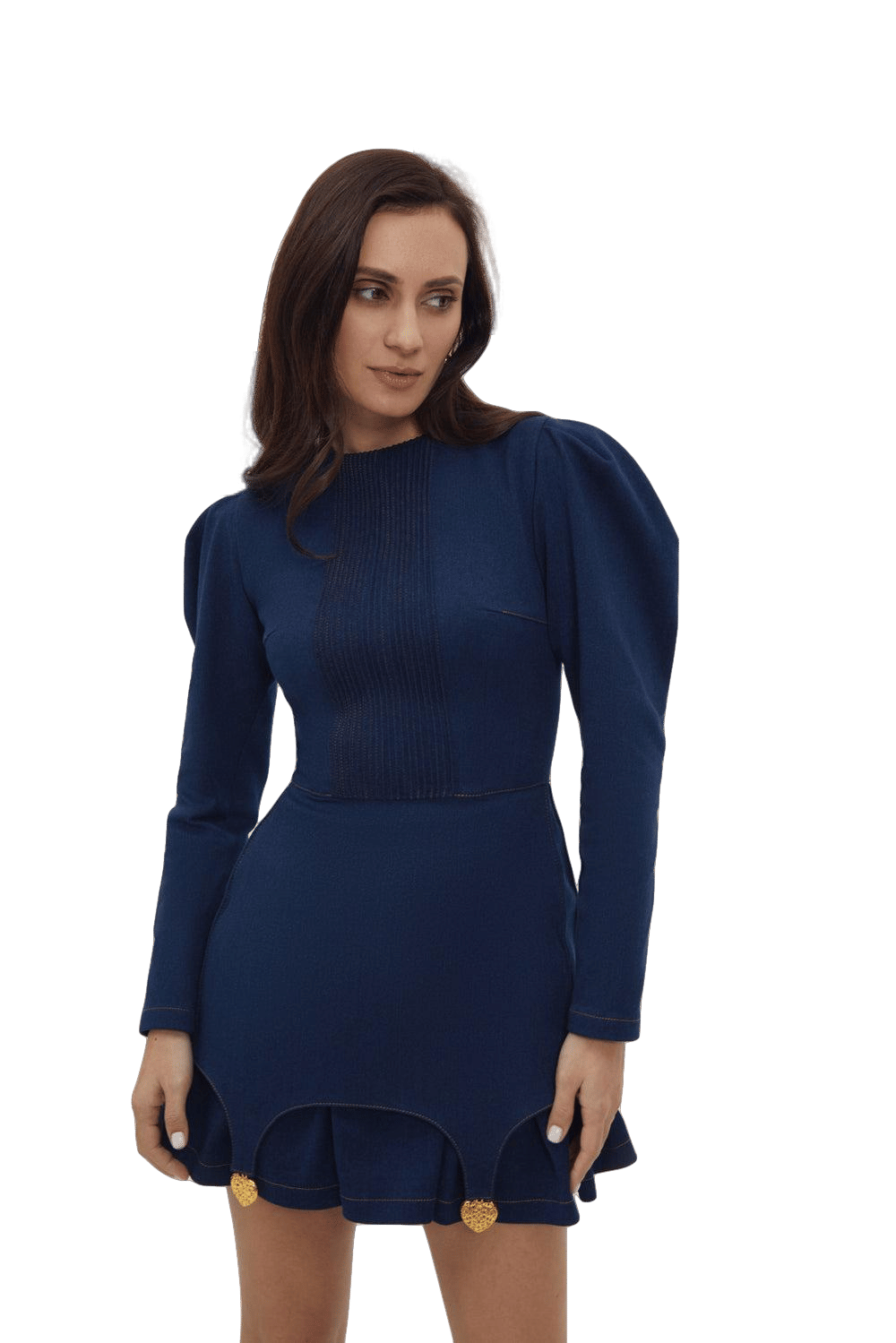 Ruffled Denim Dress made by Guranda