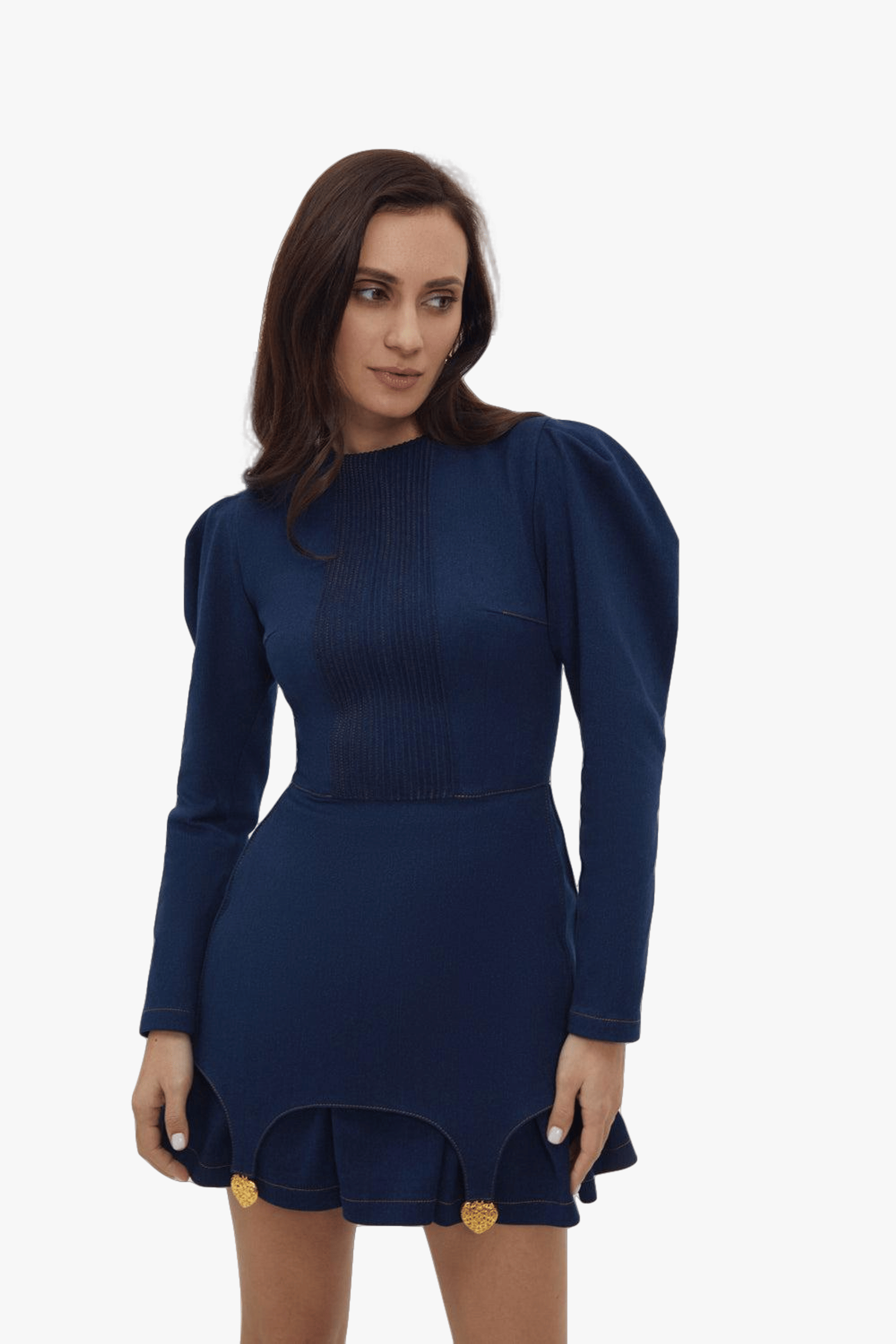 Ruffled Denim Dress made by Guranda