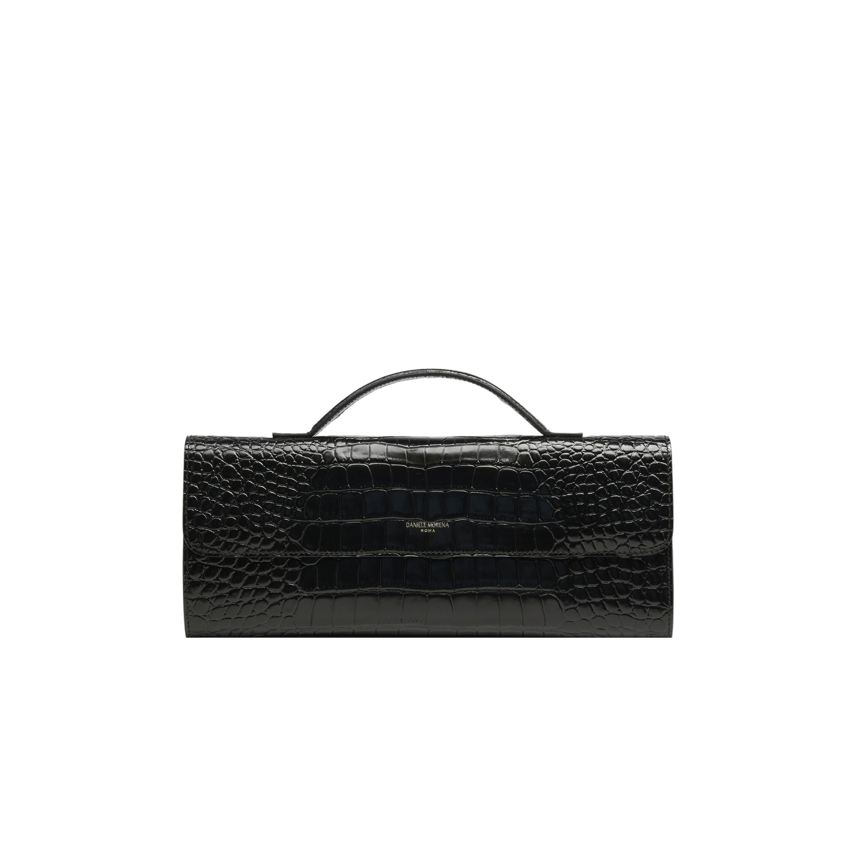 BÉA CLUTCH BAG In Black Snakeskin made by Daniele Morena