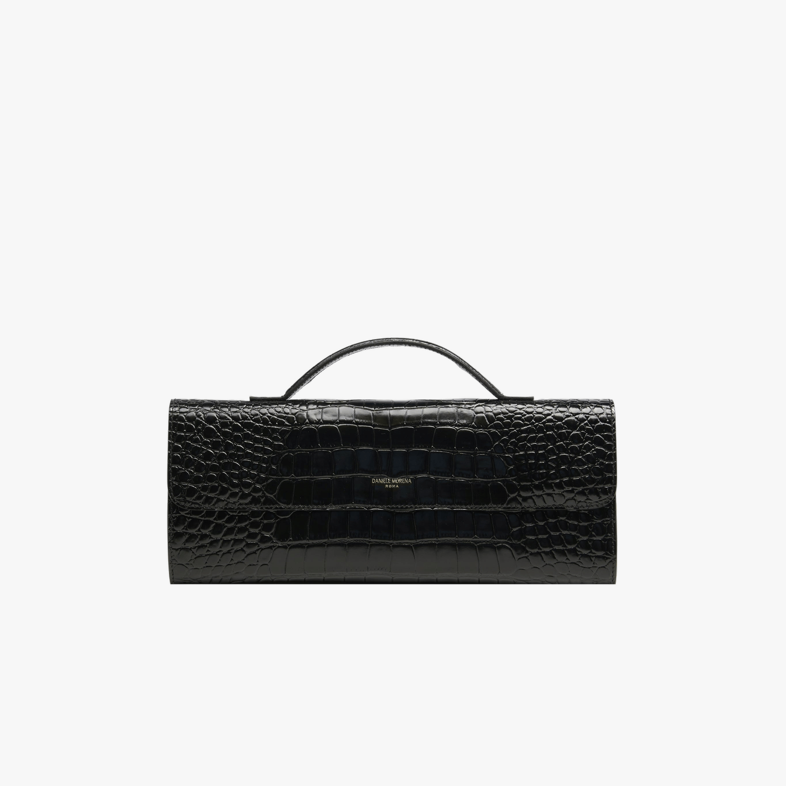 BÉA CLUTCH BAG In Black Snakeskin made by Daniele Morena