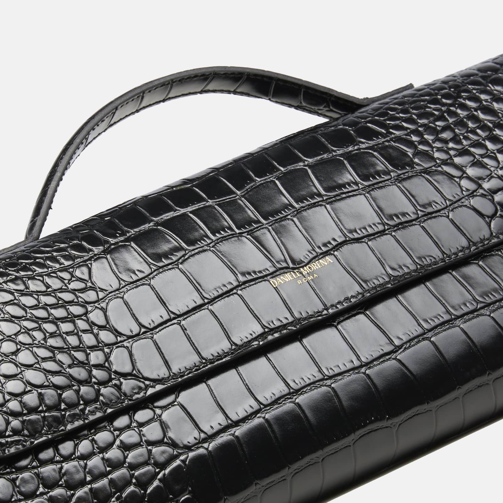 BÉA CLUTCH BAG In Black Snakeskin made by Daniele Morena
