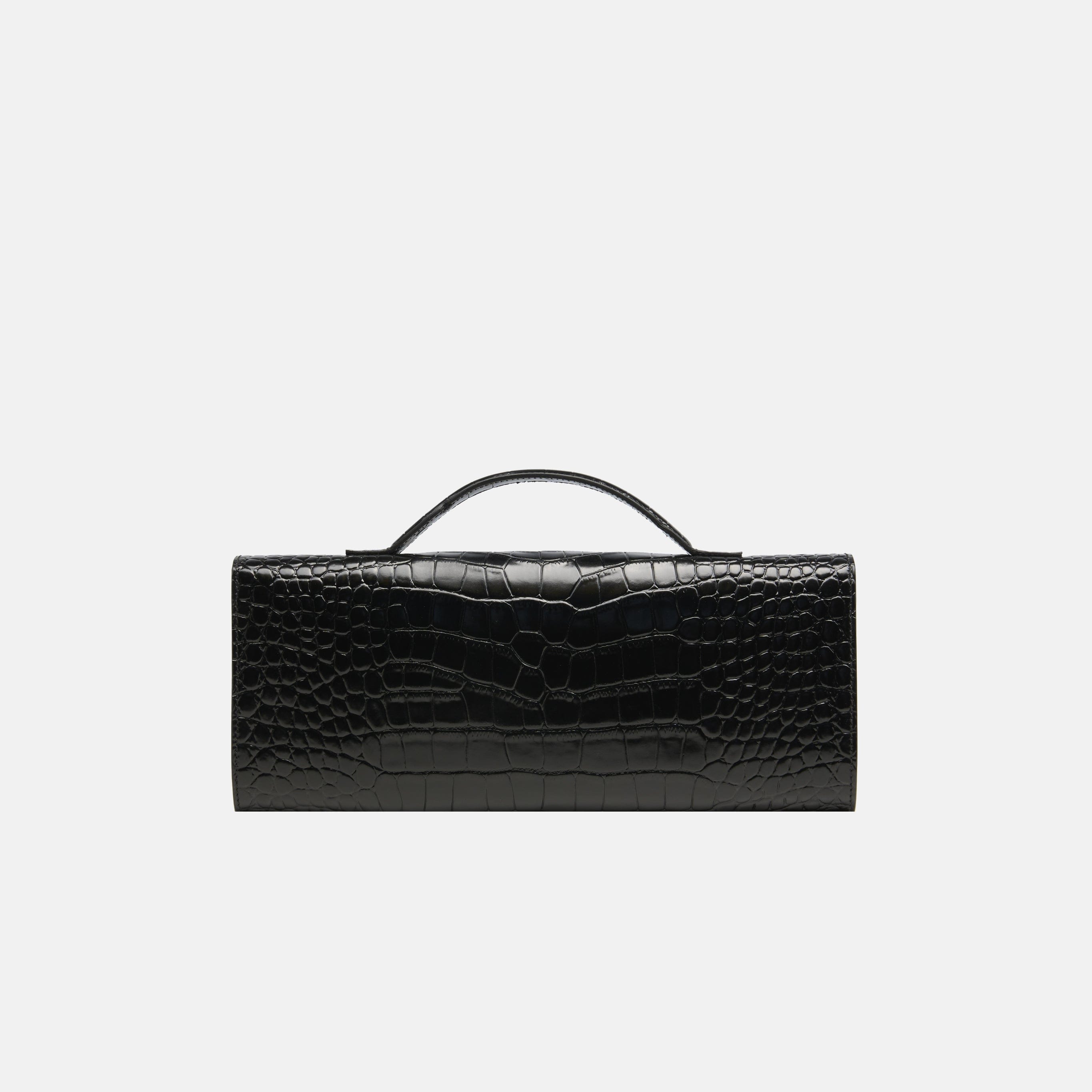 BÉA CLUTCH BAG In Black Snakeskin made by Daniele Morena