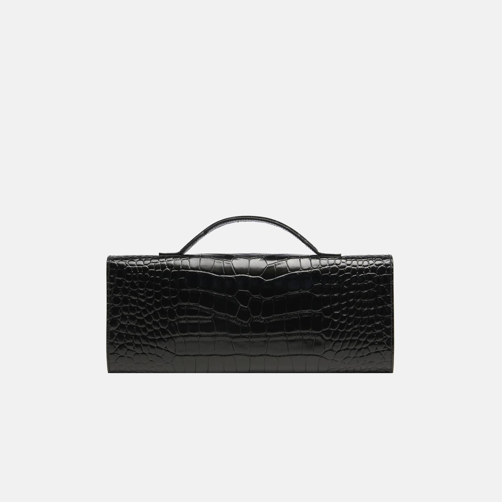 BÉA CLUTCH BAG In Black Snakeskin made by Daniele Morena