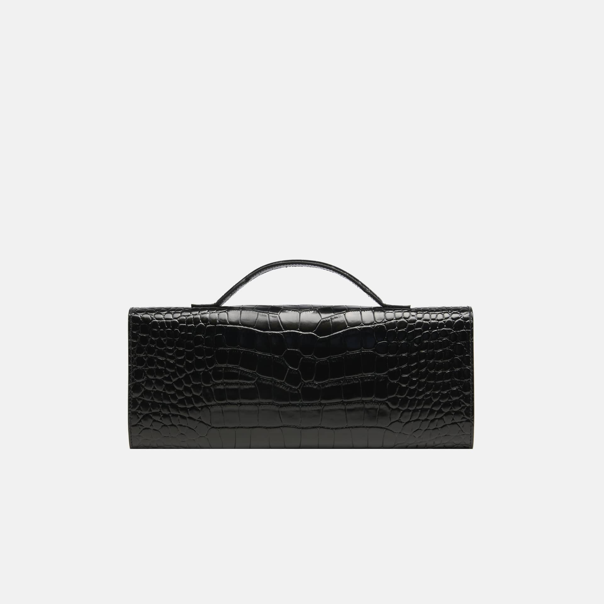 BÉA CLUTCH BAG In Black Snakeskin made by Daniele Morena