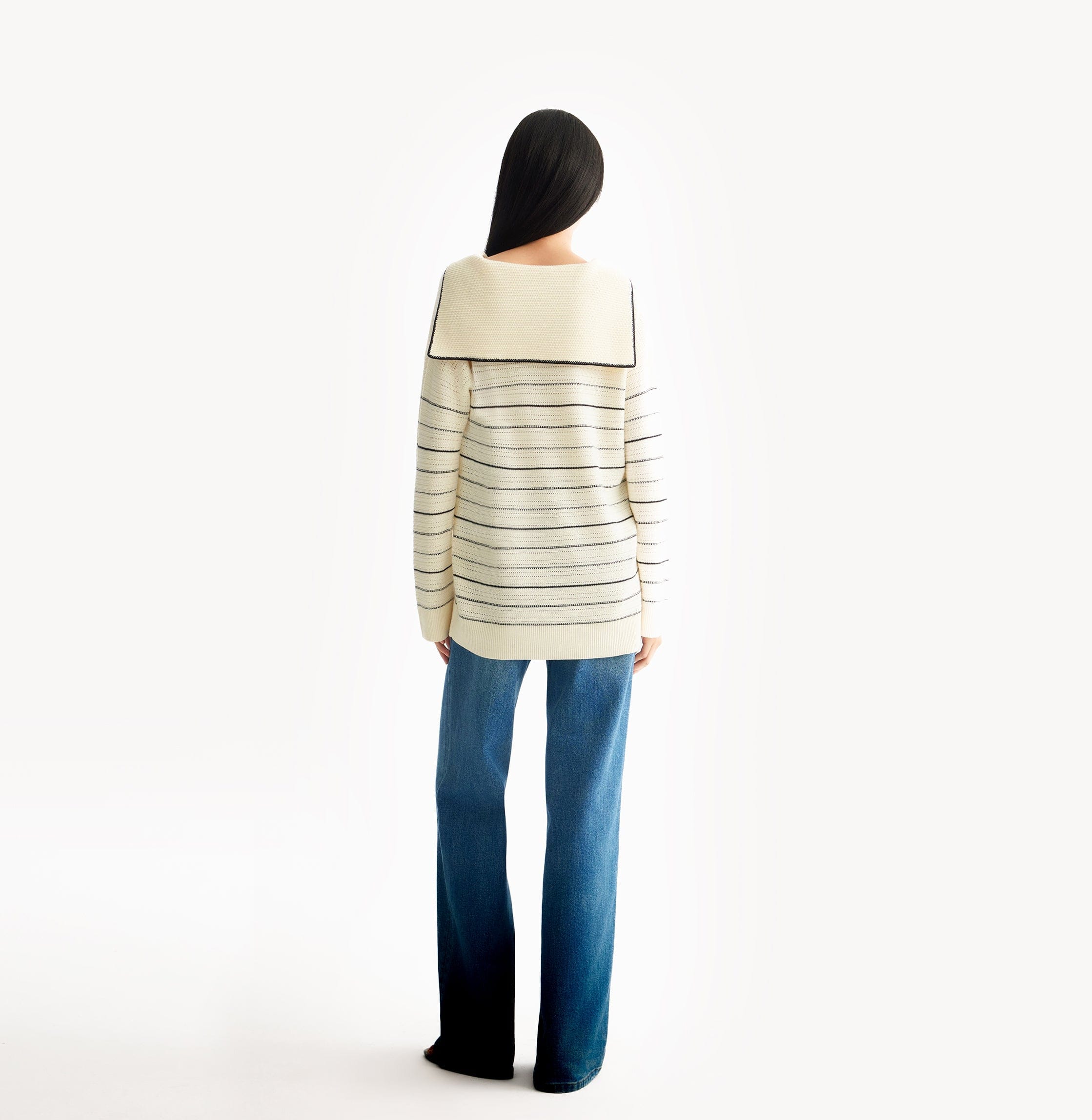 STRIPED SAILOR COLLAR SWEATER made by CRUSH Collection