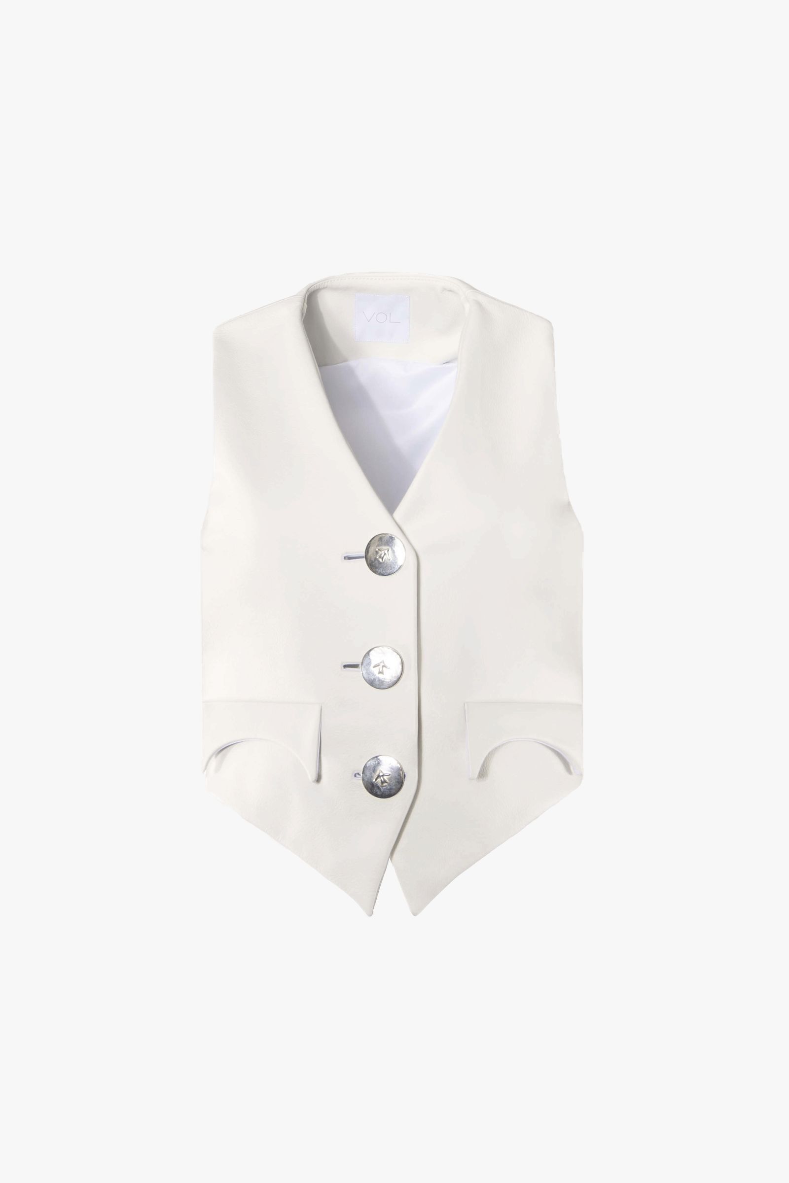 ICE LEATHER VEST in White made by Vestiaire d'un Oiseau Libre