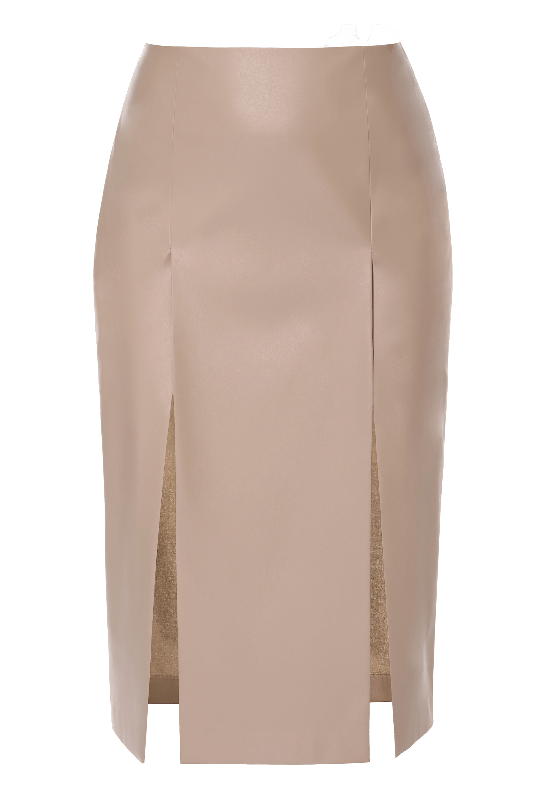 Vegan Leather Skirt Salma Cool Beige made by HALEWSKI
