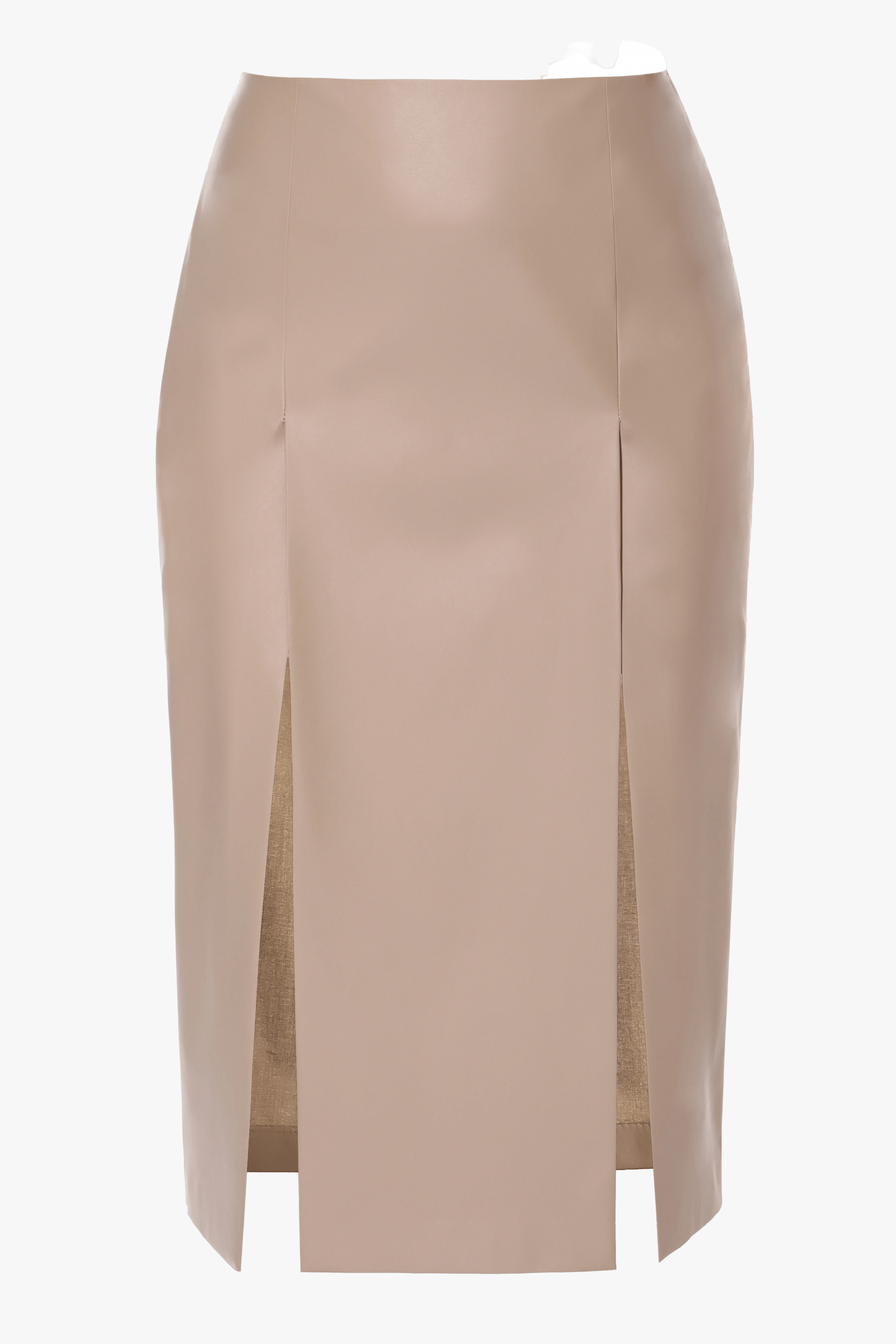 Vegan Leather Skirt Salma Cool Beige made by HALEWSKI