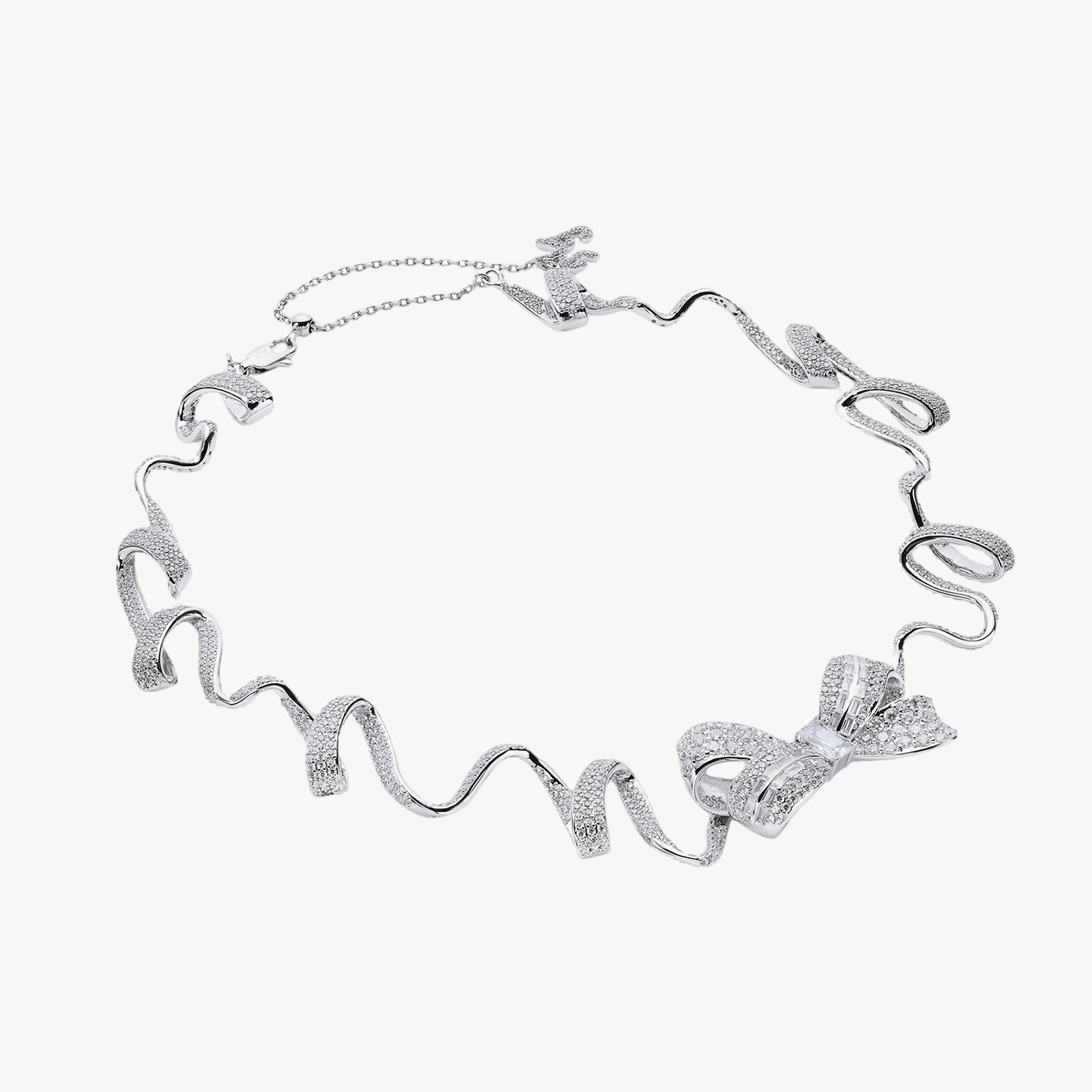 Melanie Bow Necklace in White made by Nana Jacqueline