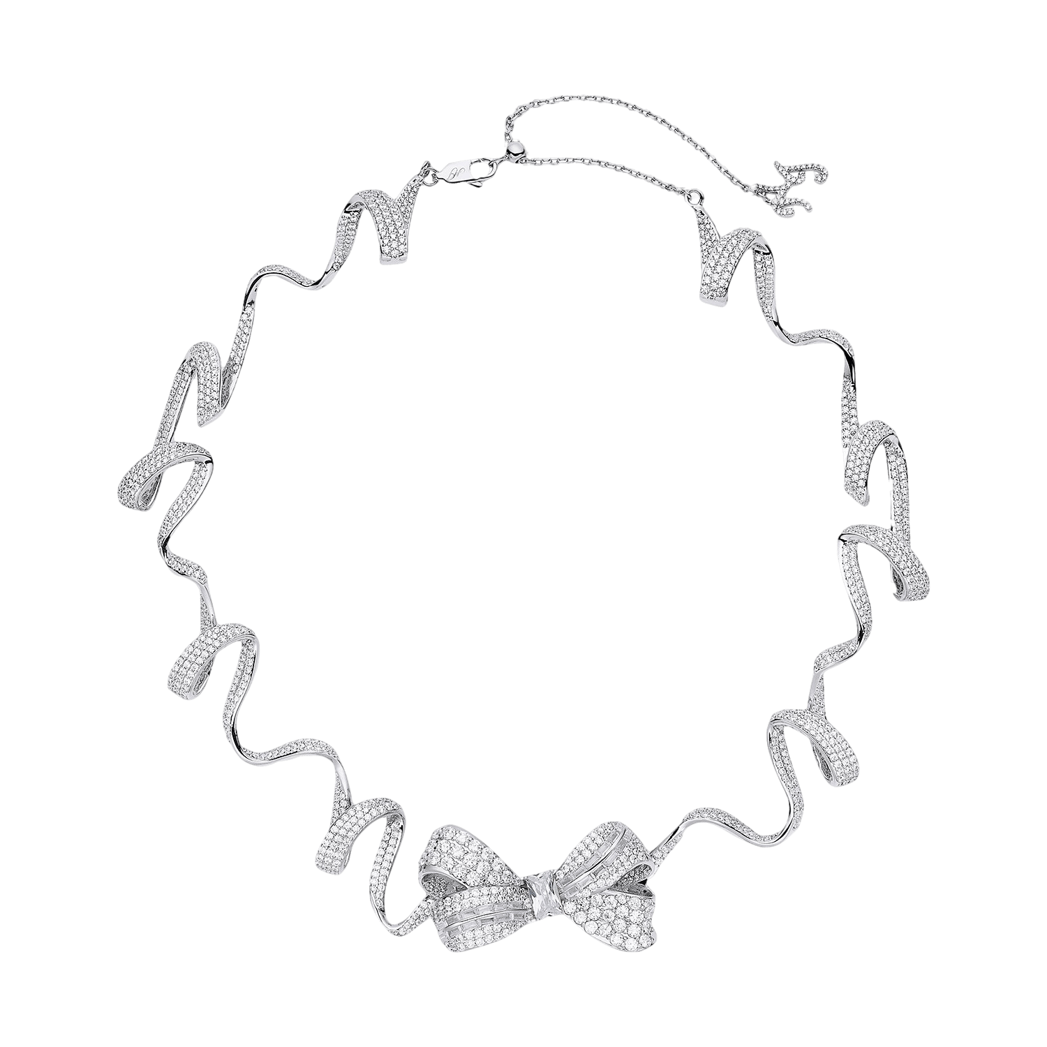 Melanie Bow Necklace in White made by Nana Jacqueline